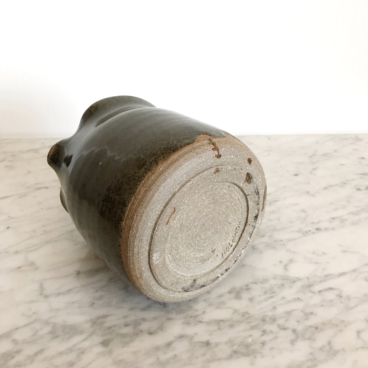 X-Large Green Studio Pottery Pitcher