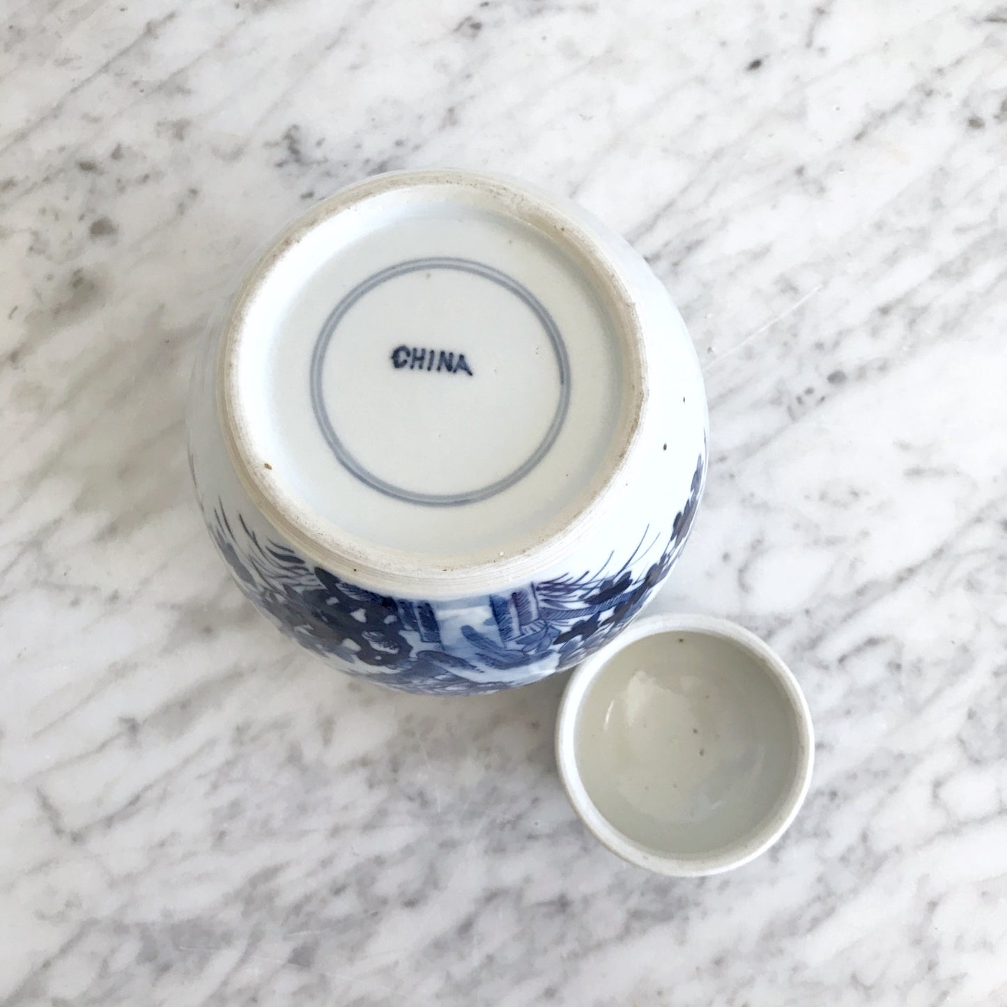 Vintage Porcelain Ginger Jar with Lid