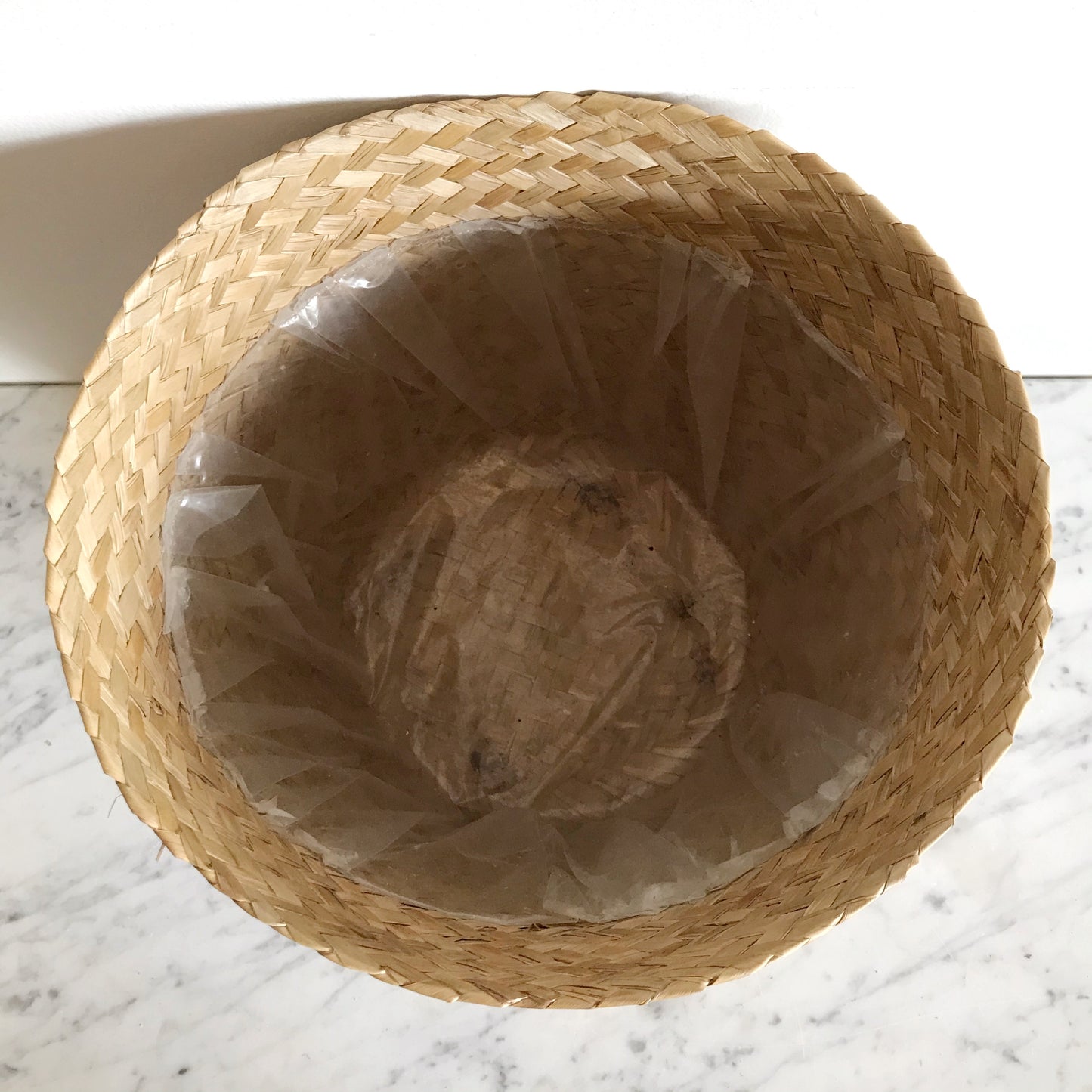 Large Vintage Woven Grass Planter Basket