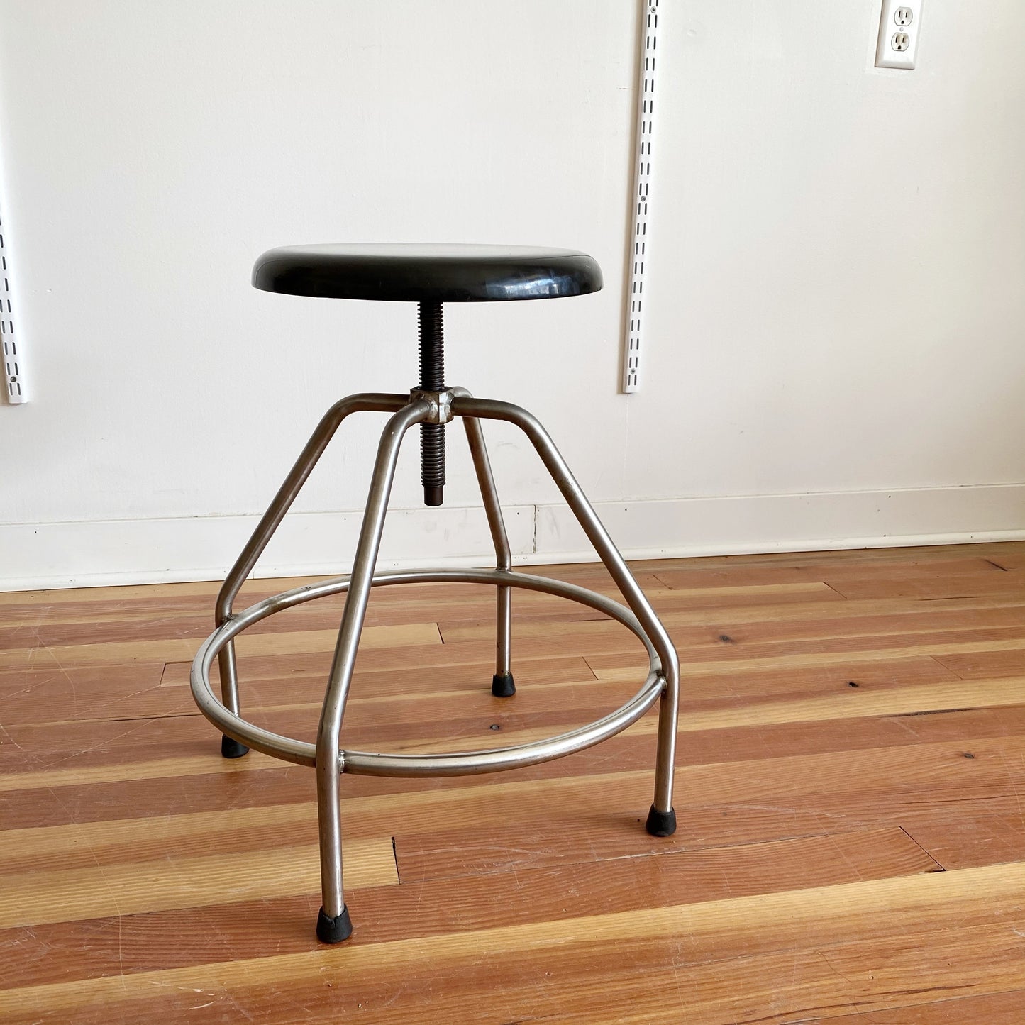 Vintage Industrial Stool, Adjustable Height