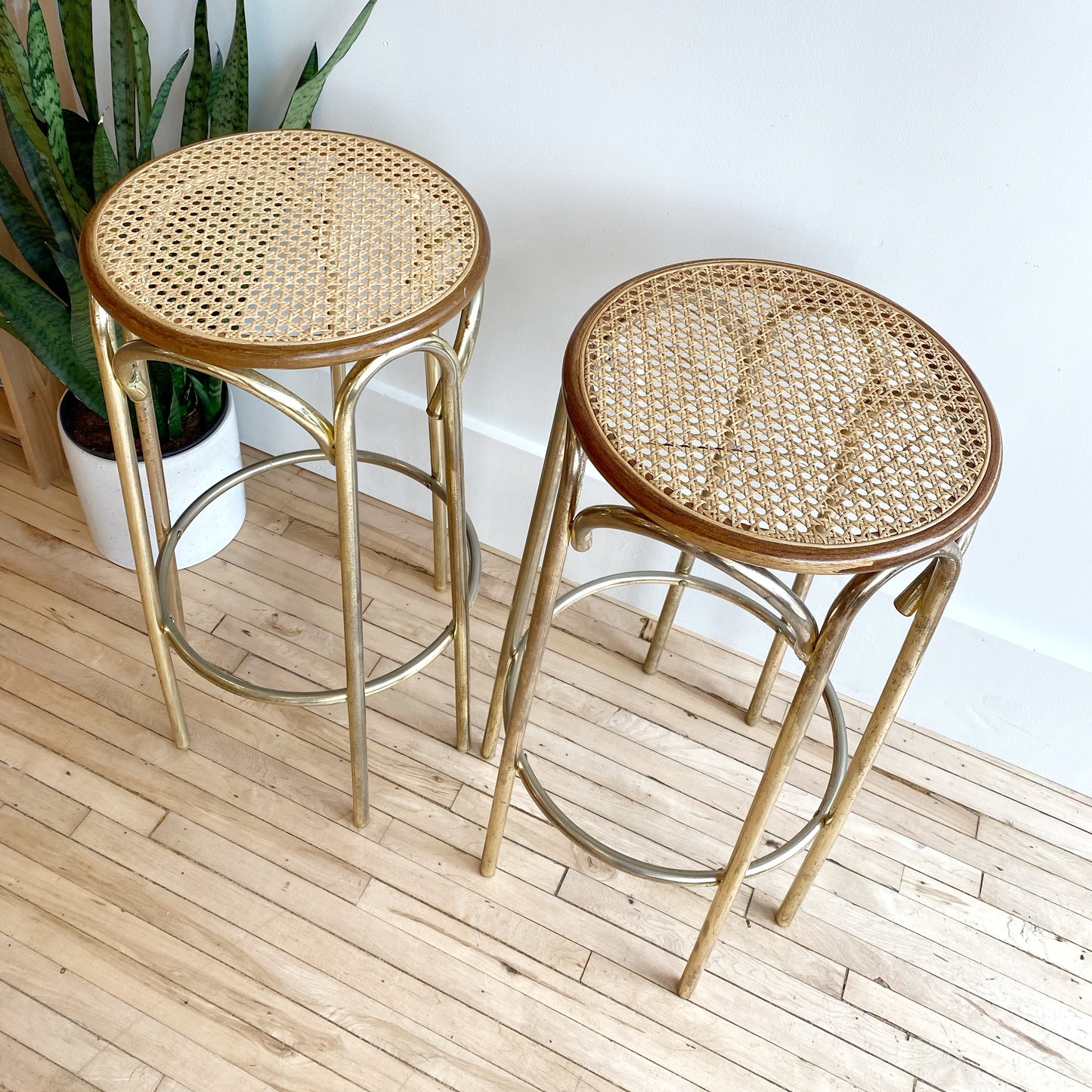 Pair of Vintage Thonet-style Counter Stools