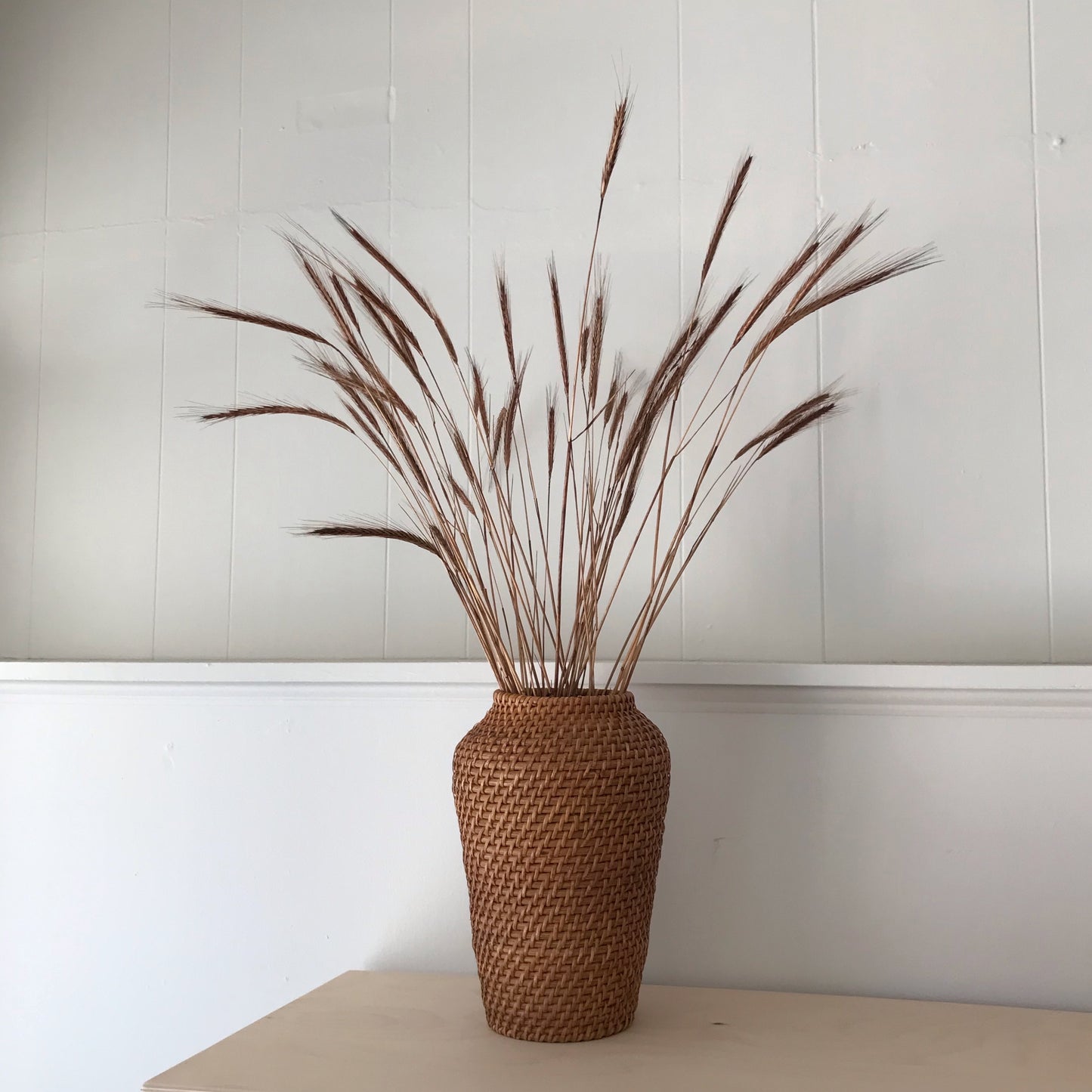 Large Woven Wicker Vessel, 11.5"