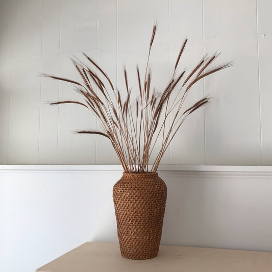 Large Woven Wicker Vessel, 11.5"