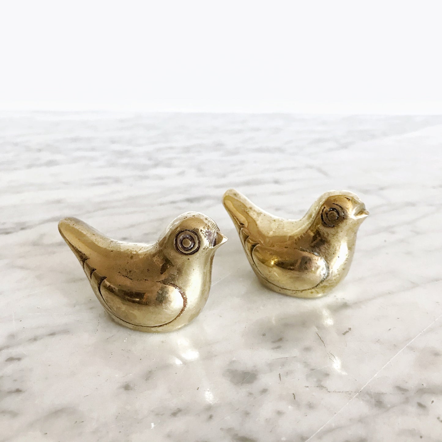 Pair of Vintage Brass Love Birds