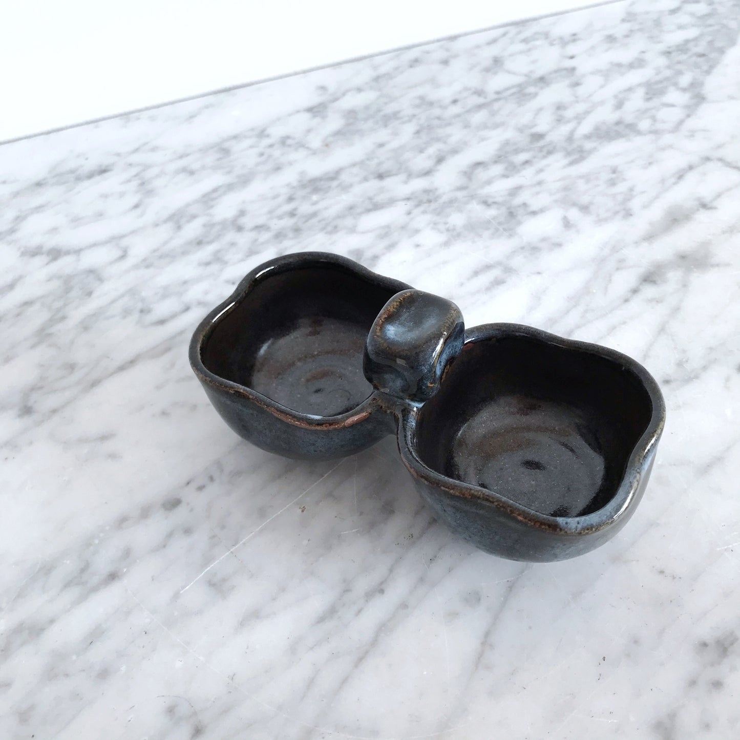 Handcrafted Stoneware Double Dish