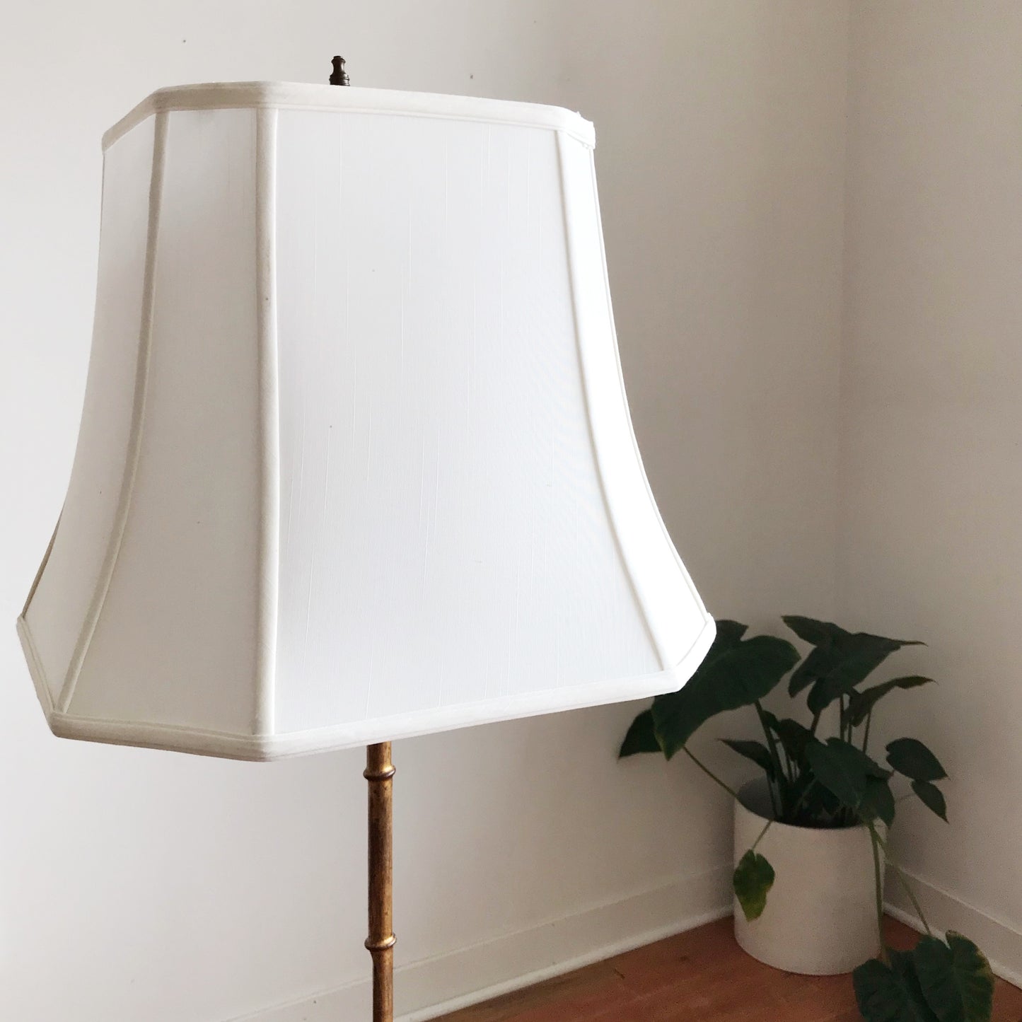 Vintage Hollywood Regency Gold Bamboo Floor Lamp