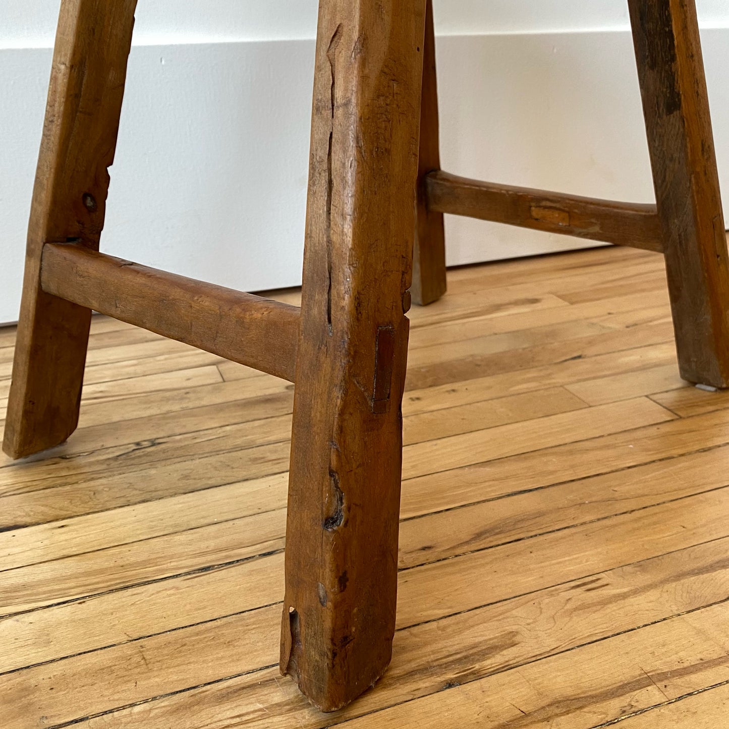 Antique Primitive Wood Stool