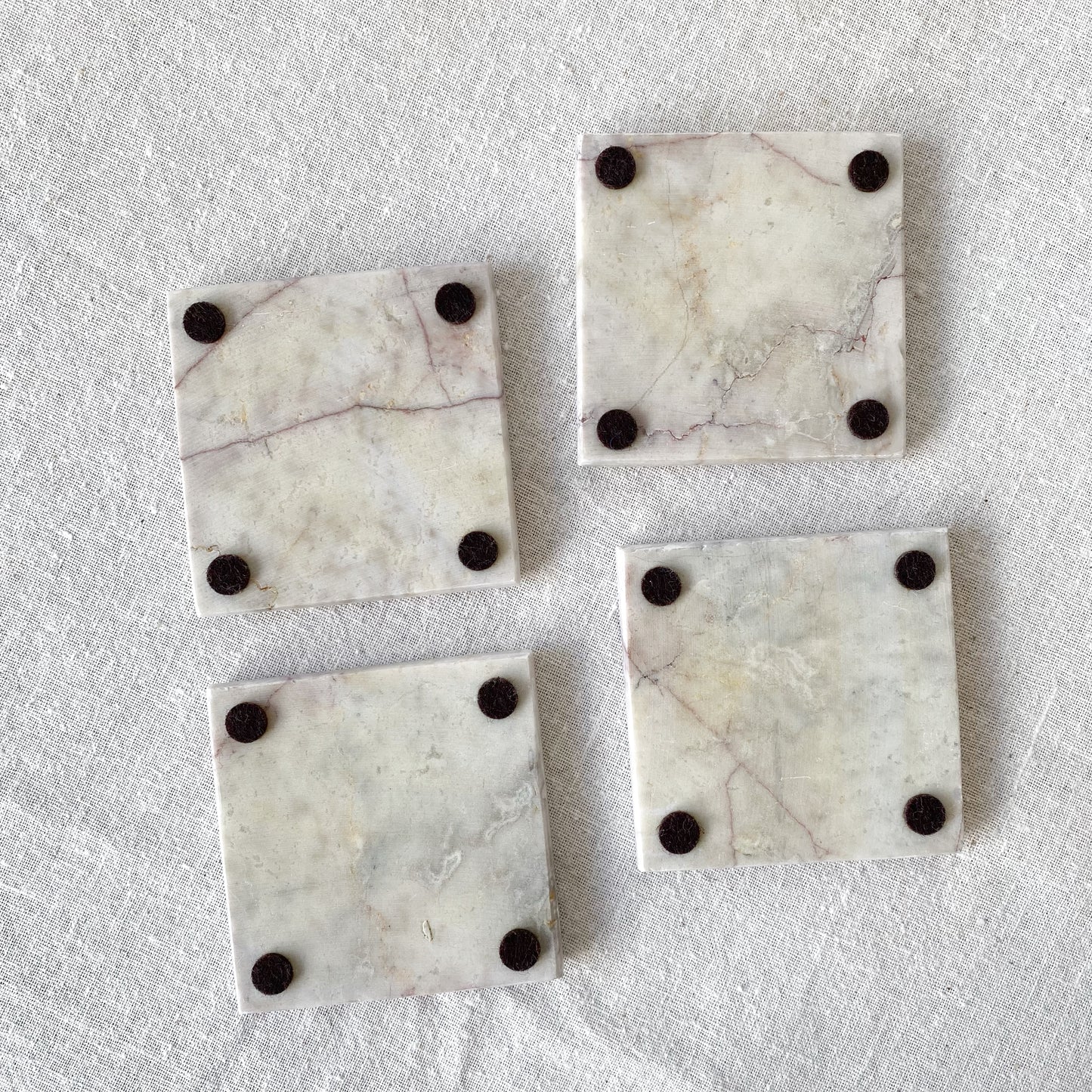 Vintage Marble Coasters, Set of 4