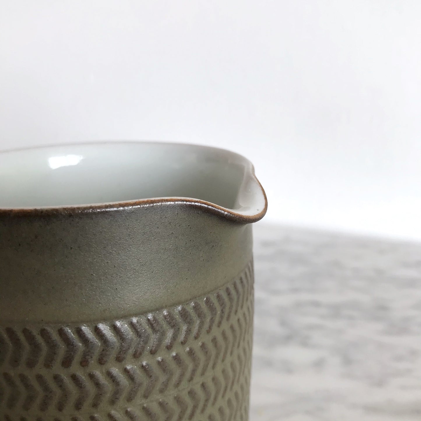 Small Green Stoneware Pitcher / Creamer, Denby