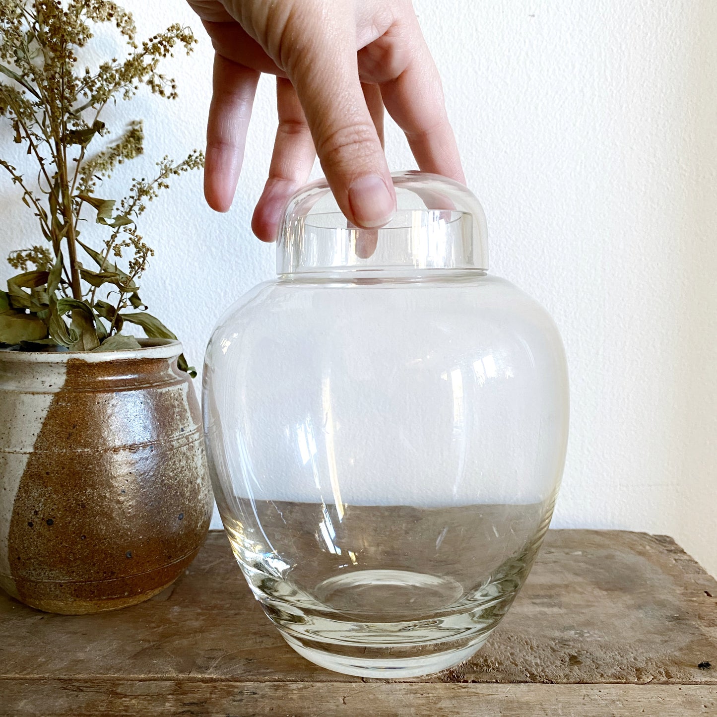 Vintage Glass Container/Jar with Lid