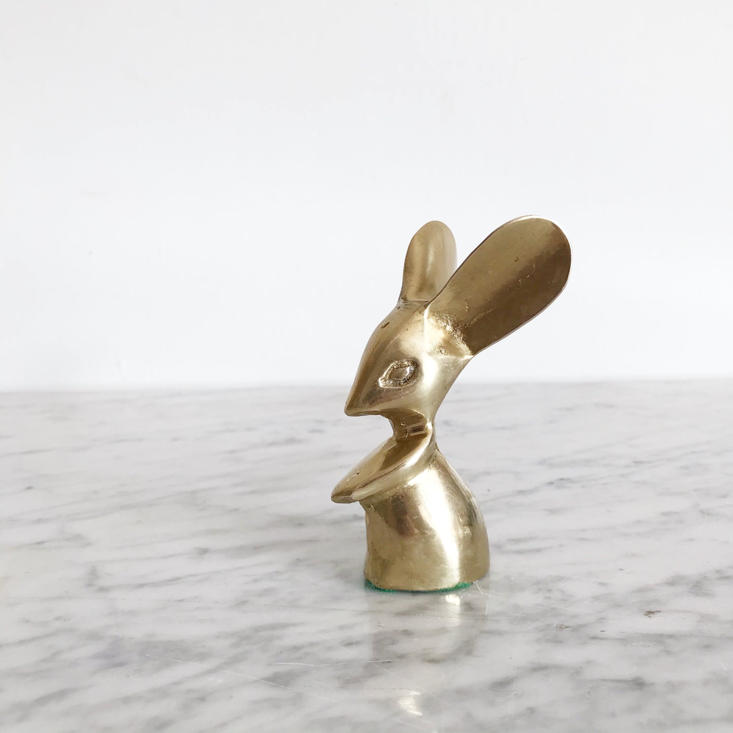 Small Vintage Brass Mouse, 4”