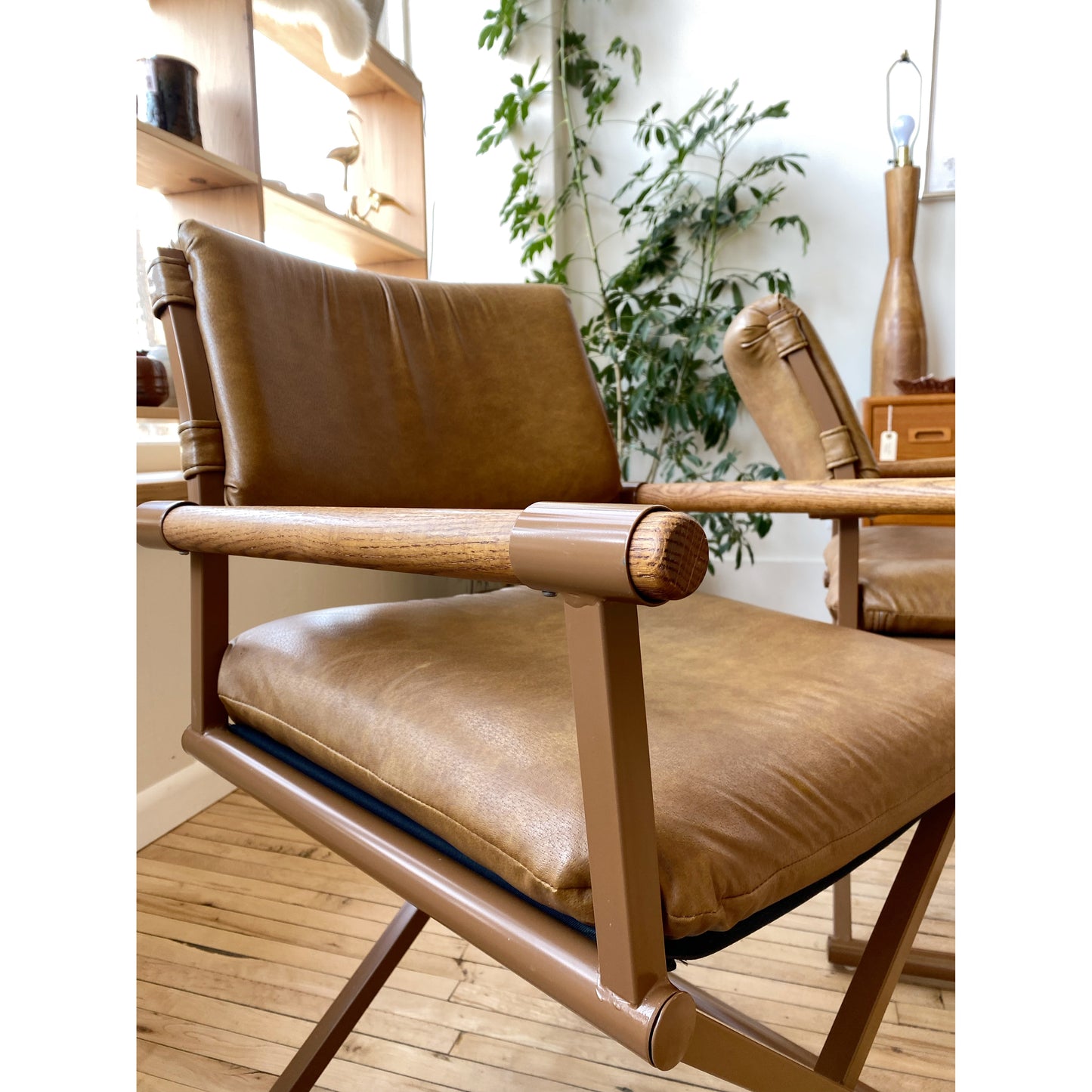 Vintage Faux-Leather Armchairs, Circa 1982