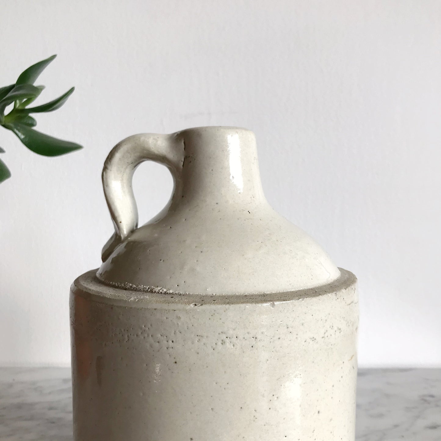 Simple Vintage Stoneware Jug with Handle