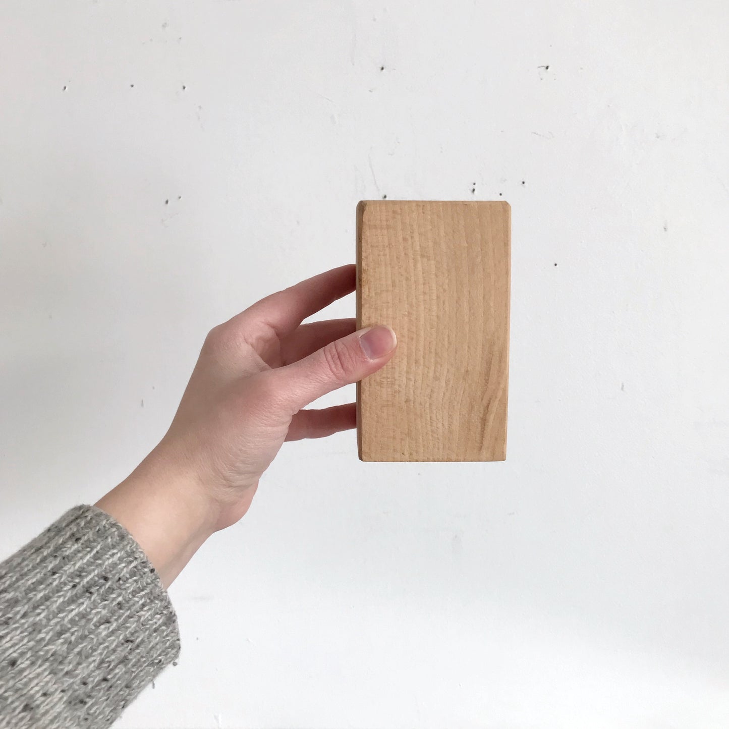 Vintage Danish Wood Block Pencil Cup
