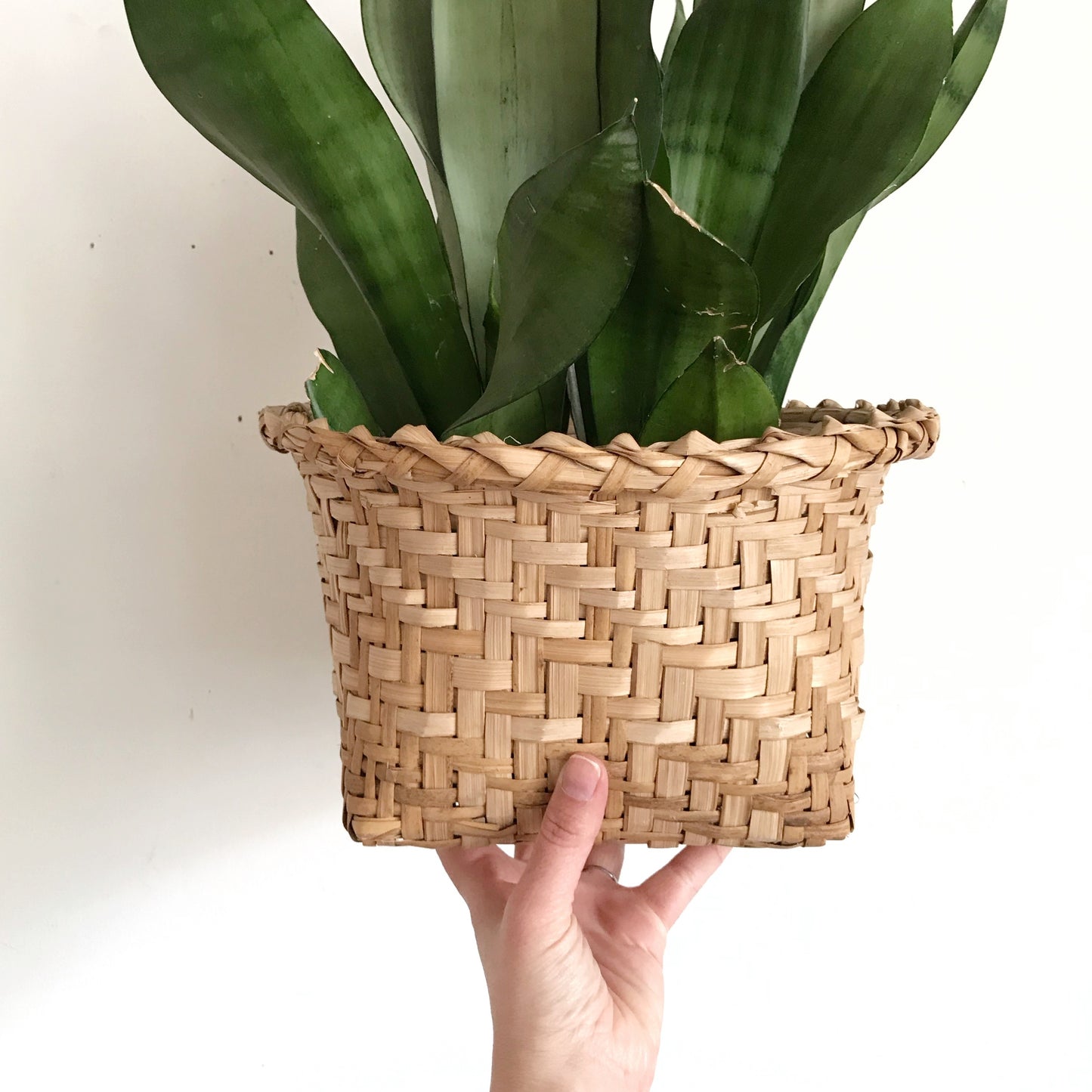 Vintage Natural Woven Basket, Ecuador