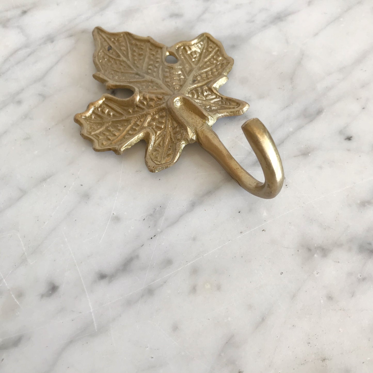 Found Brass Leaf Wall Hook