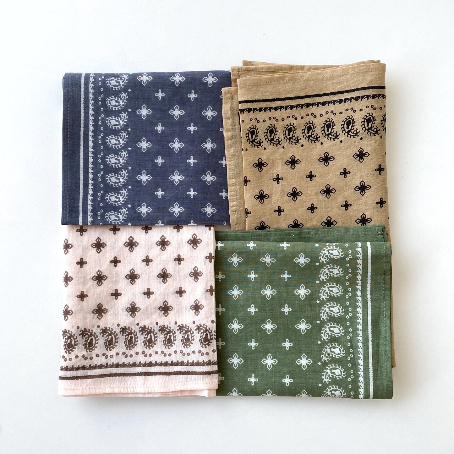 Block Printed Cotton Bandana, Choose Color