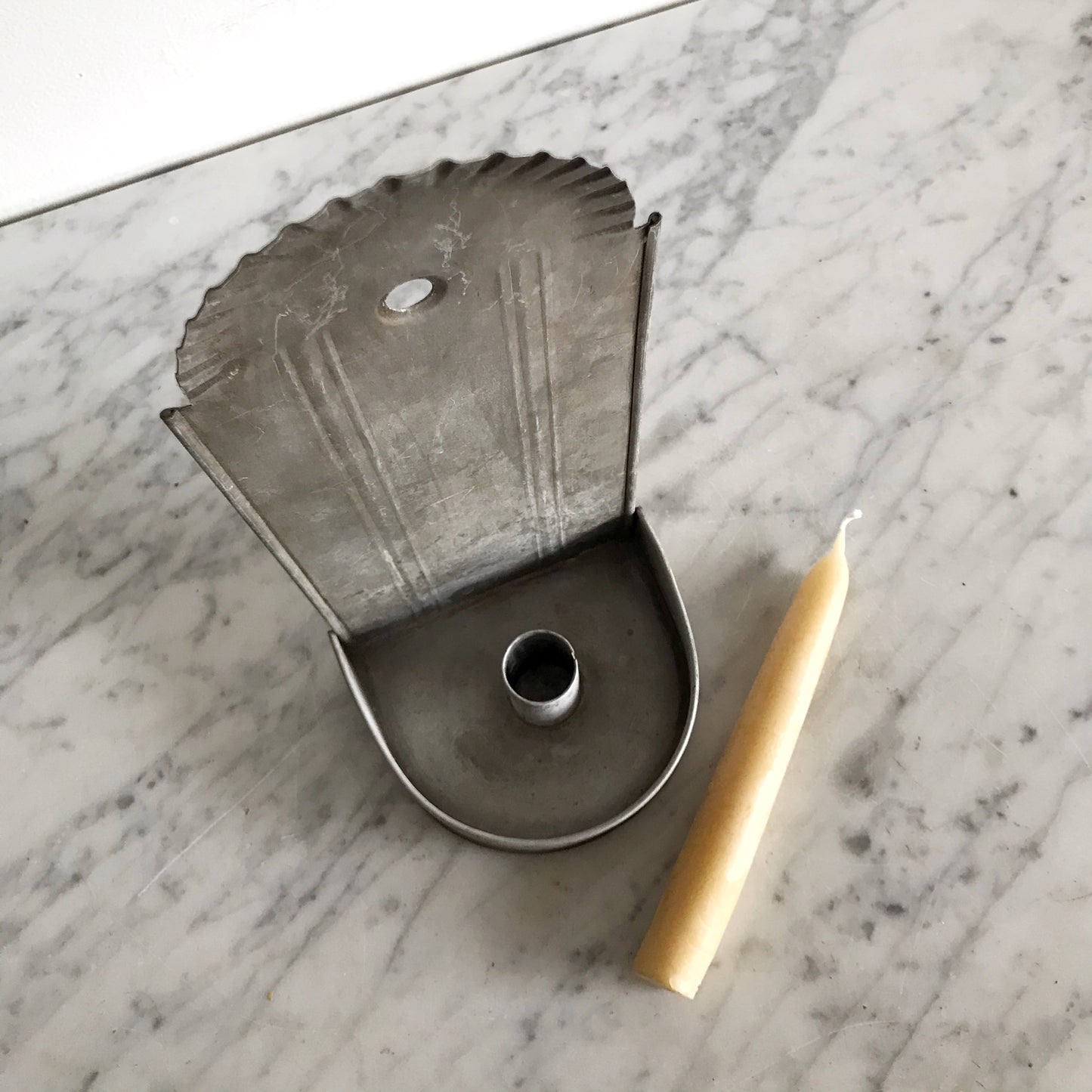 Large Vintage Galvanized Candle Sconce