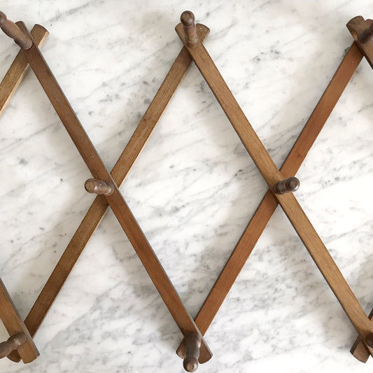 XL Vintage Wooden Accordion Peg Rack