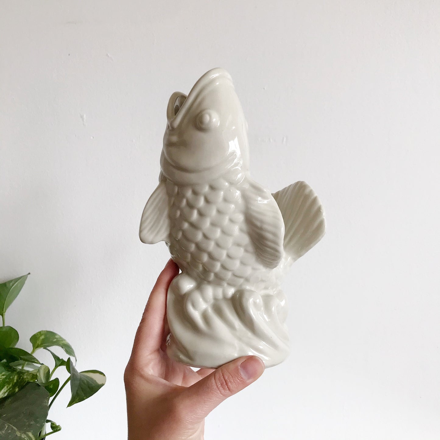 White Ceramic Fish Vase