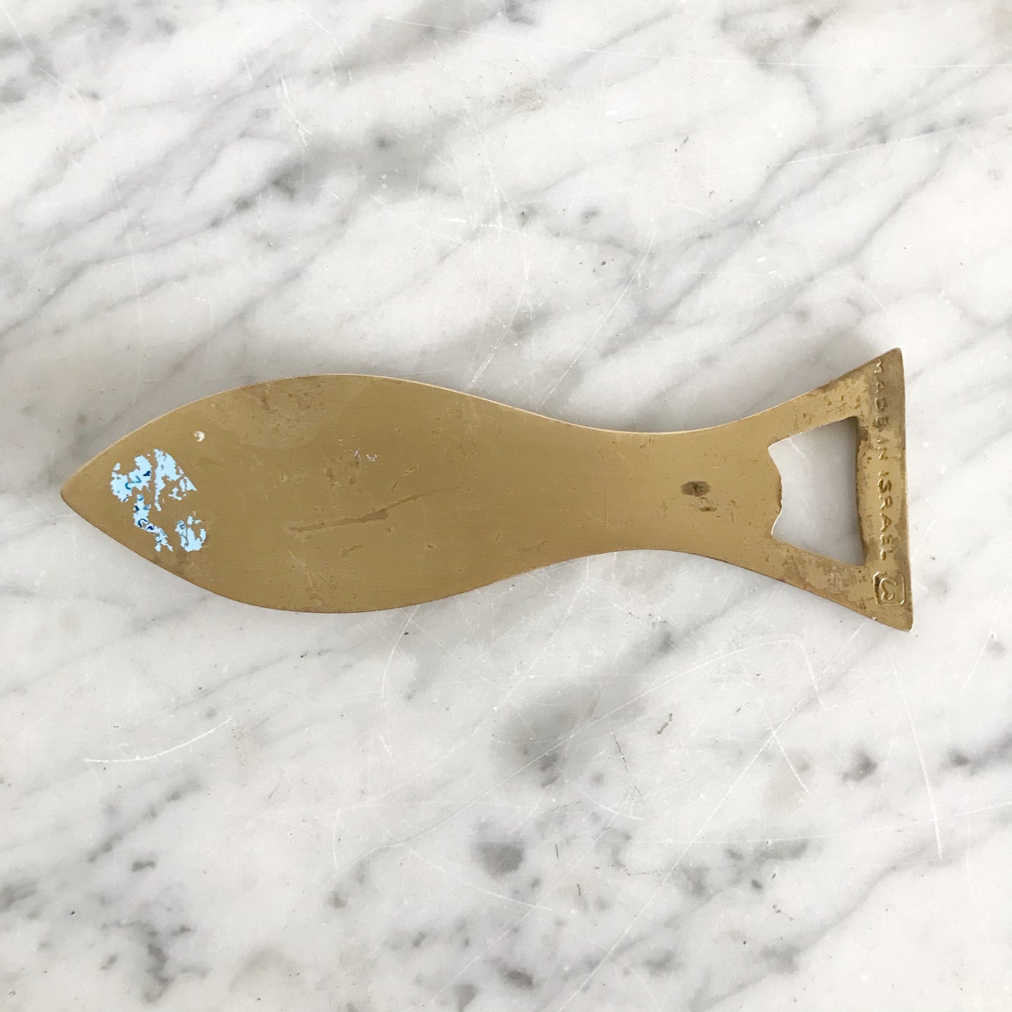 Vintage Brass Fish Bottle Opener, Israel