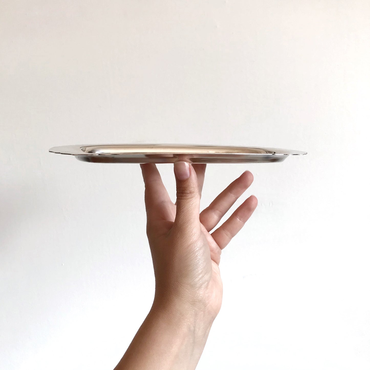 Vintage Silver Tray with Decorative Corners