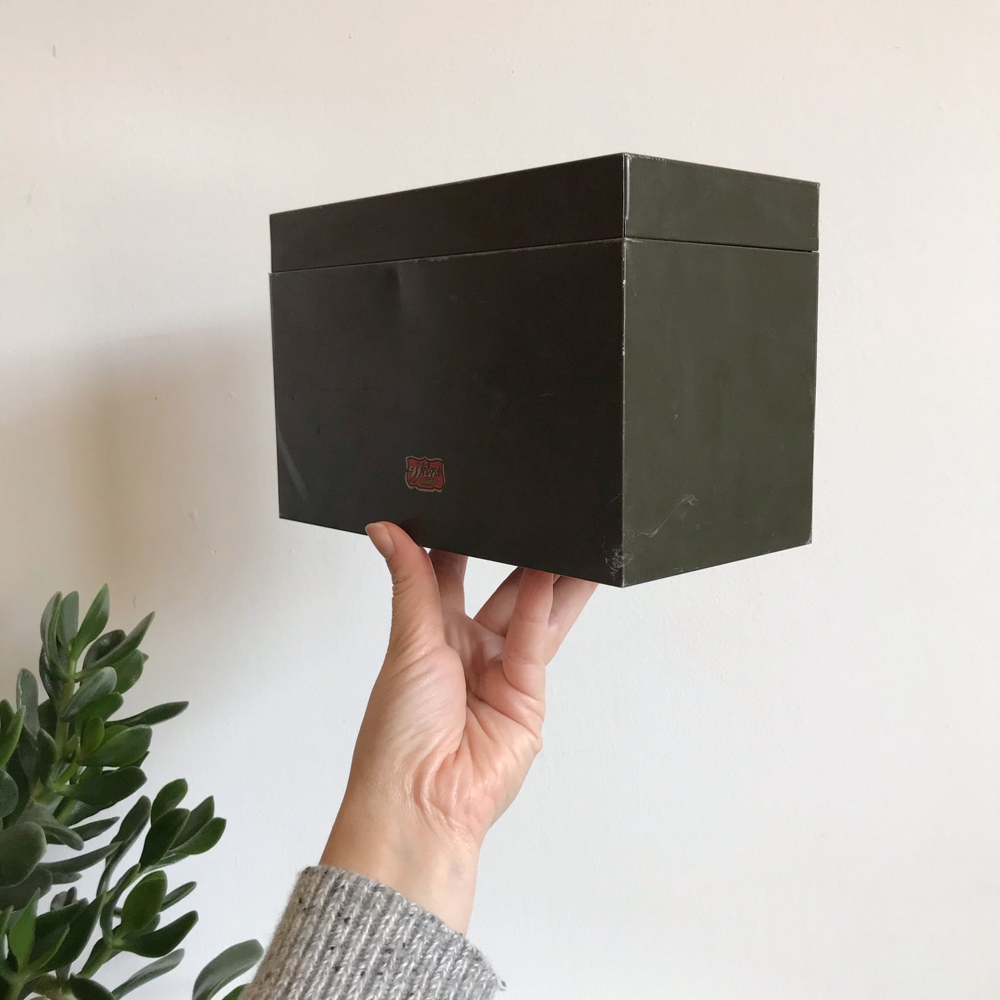 Vintage Green Metal Storage Box