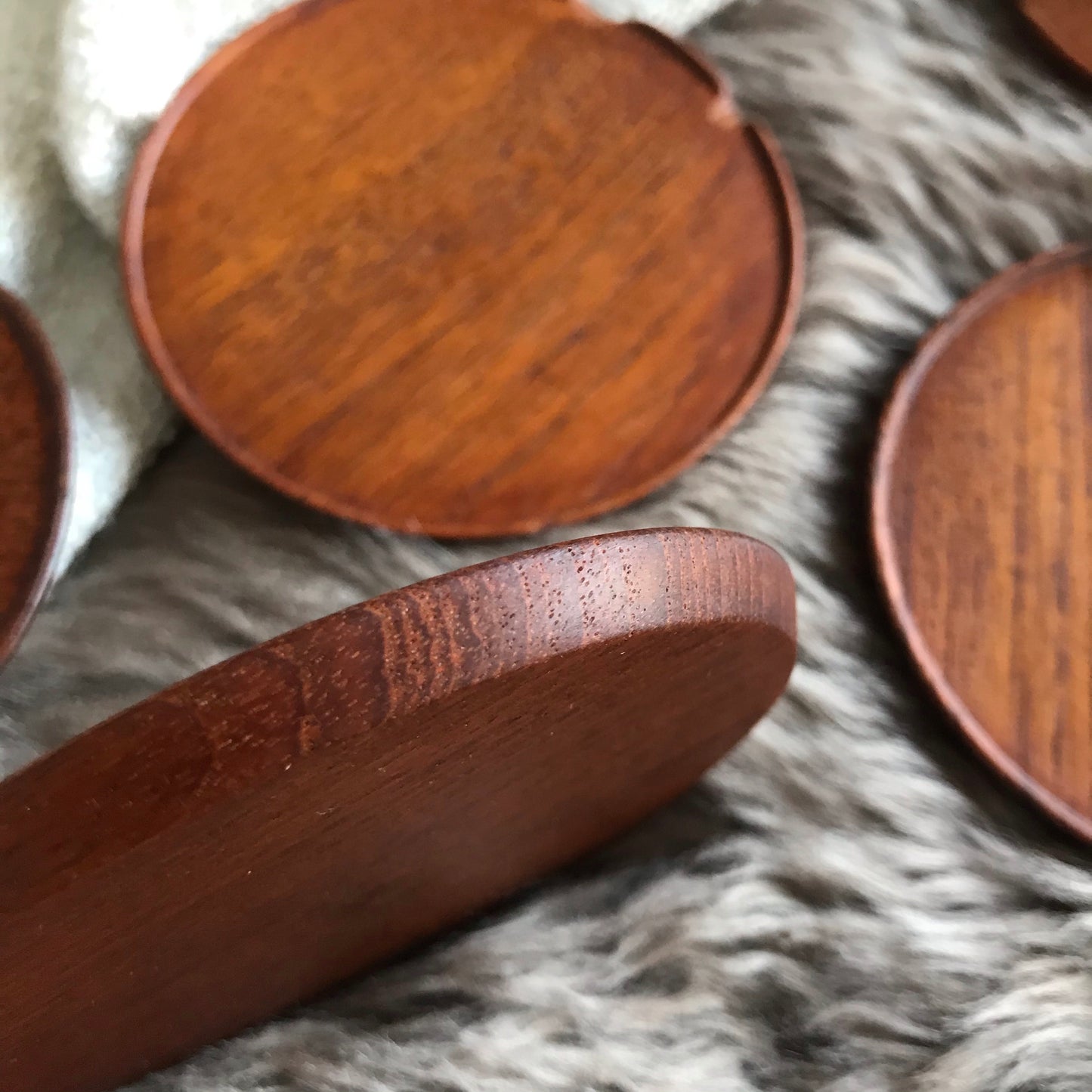 Set of 8 Teak Coasters, Frantz M Danmark
