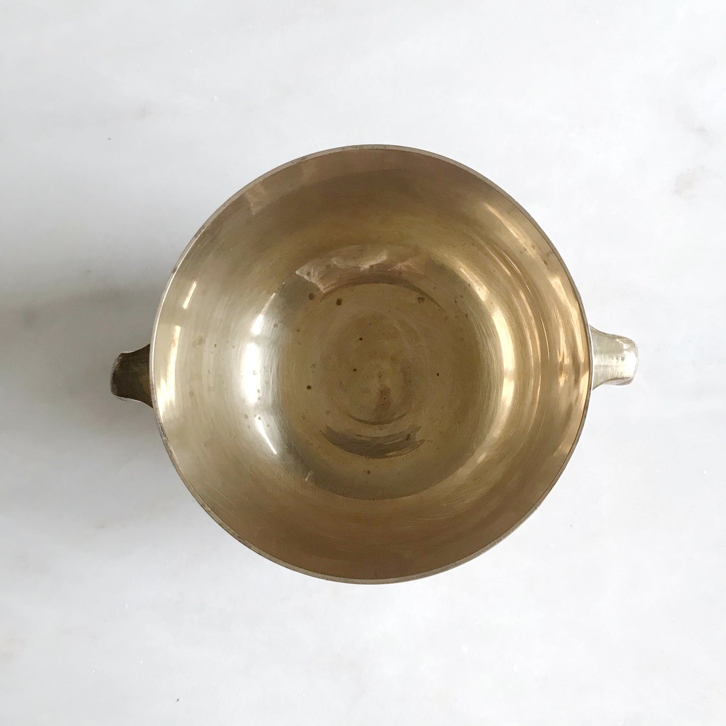 Vintage Footed Brass Bowl with Elephants