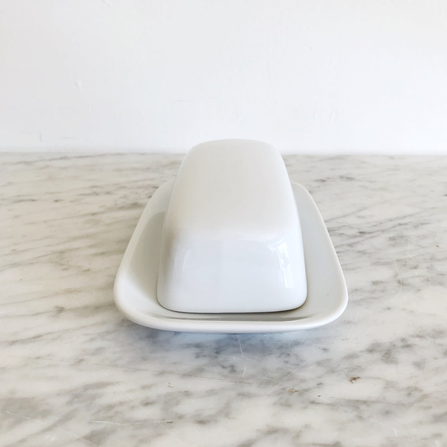 Simple White Ceramic Butter Dish