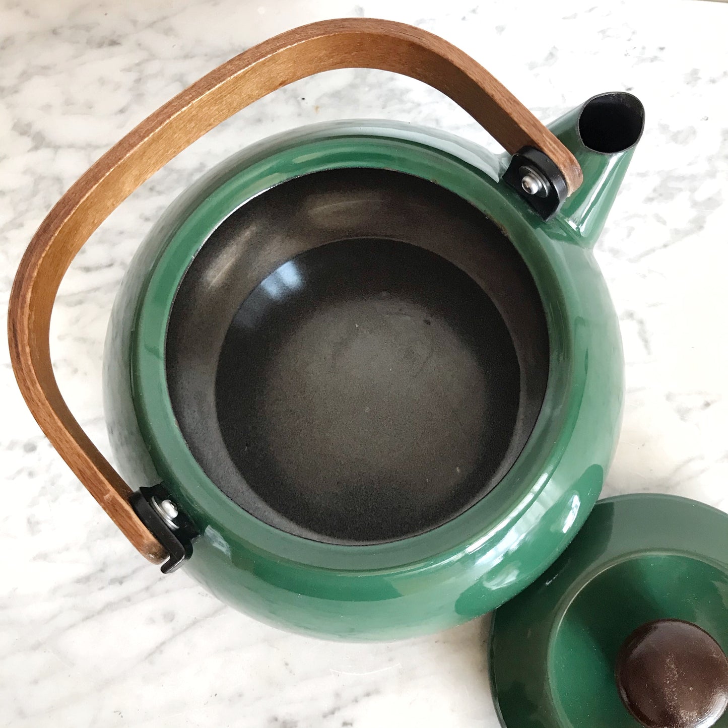 Vintage Green Enamel Kettle