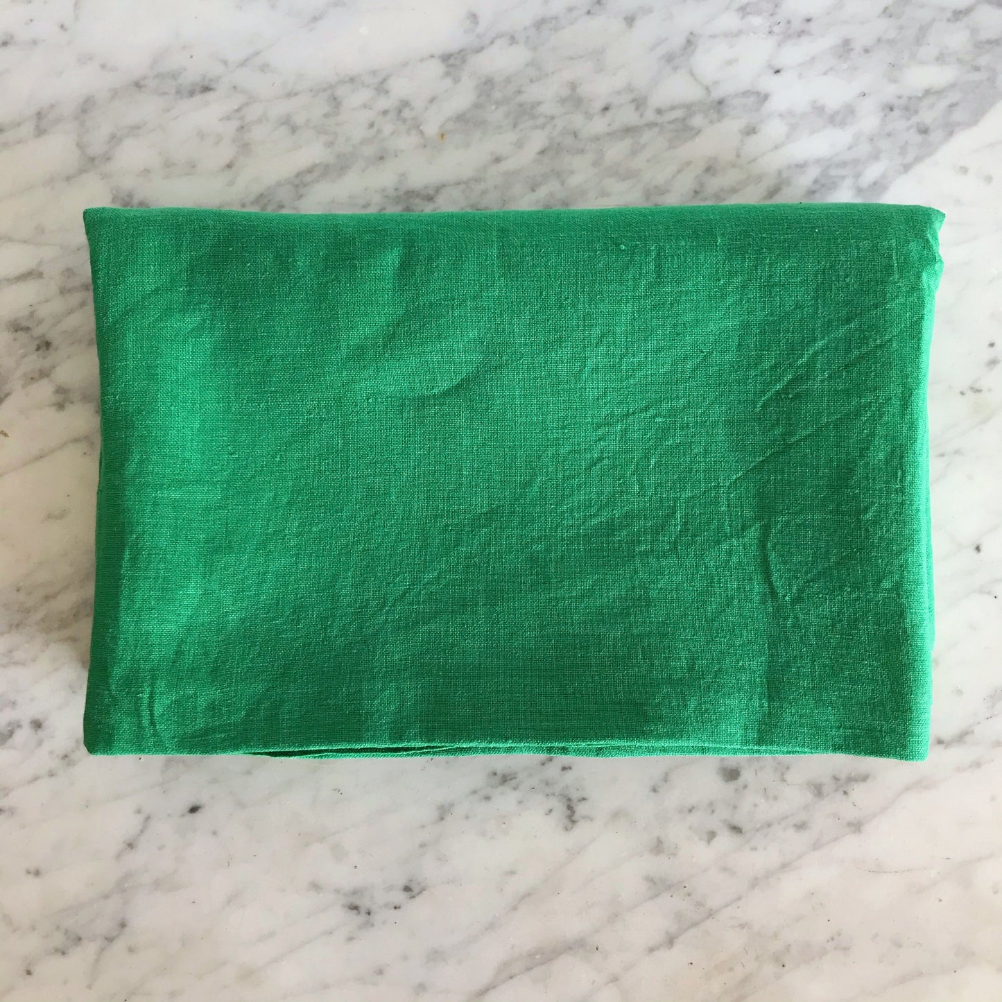 Vintage Green Linen Tablecloth (65 x 49”)
