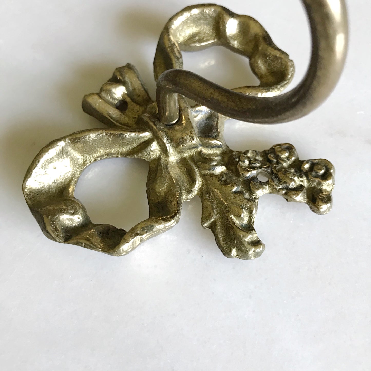 Vintage Brass Bow Wall Hook