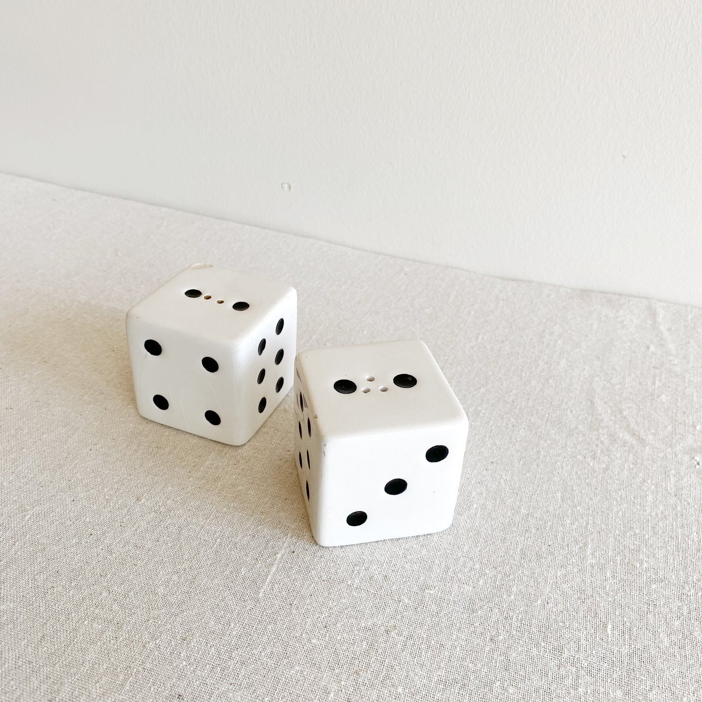 Vintage Ceramic Dice Salt and Pepper Shakers