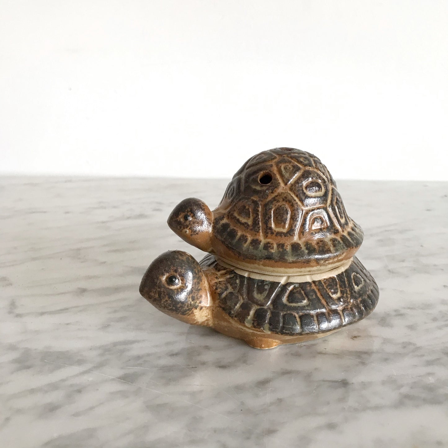 Vintage Ceramic Stacked Turtle Incense Burner