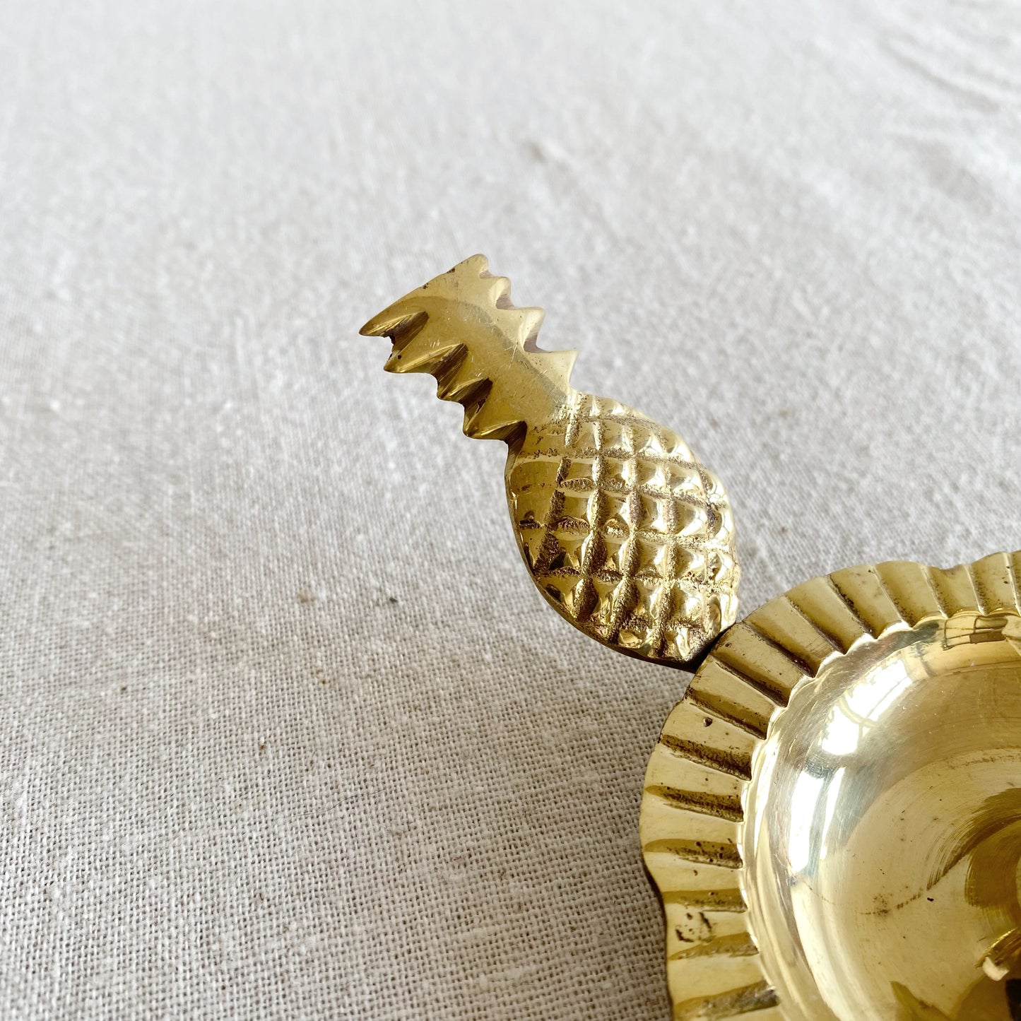 Vintage Brass Pineapple Candle Holder
