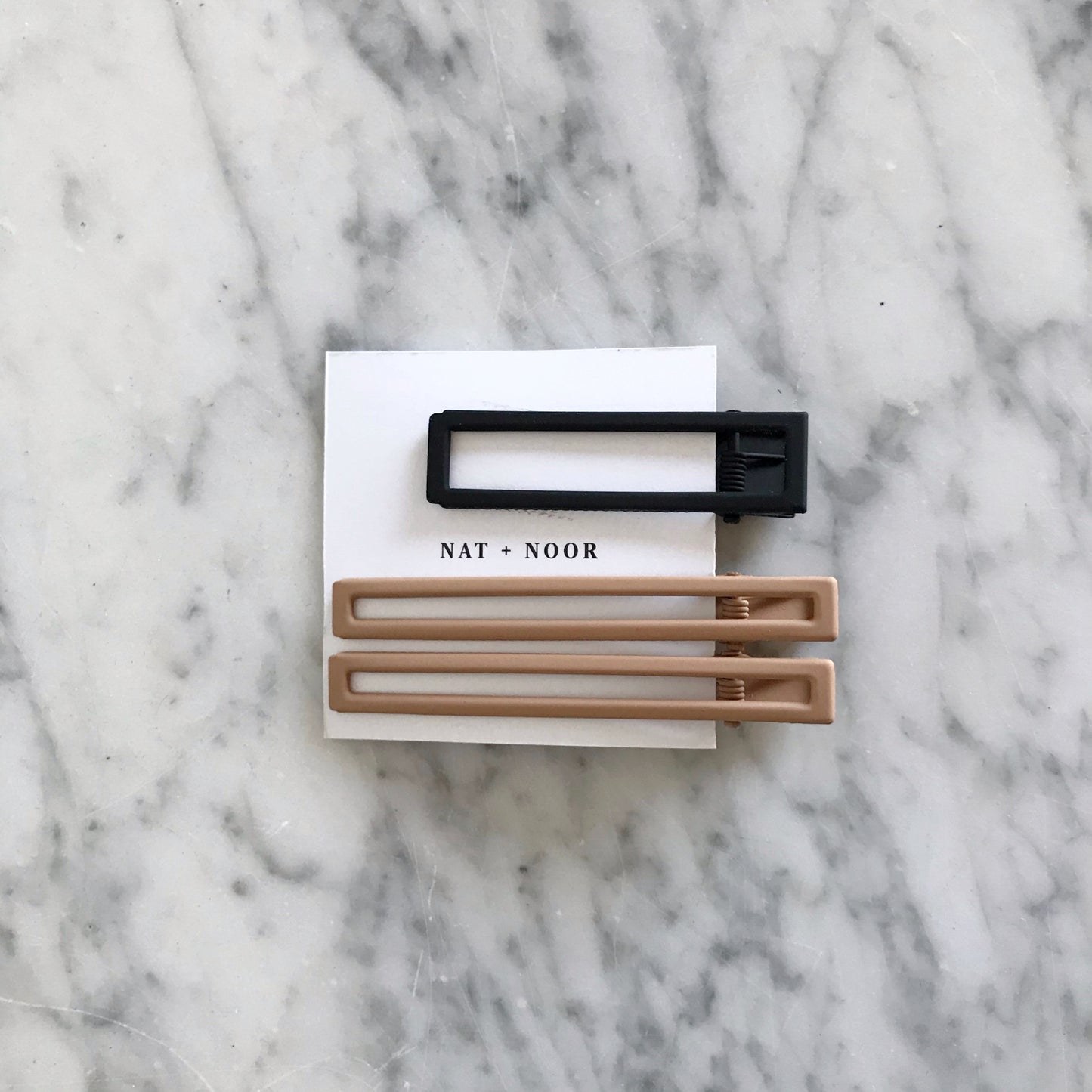 YARROW Hair Clip Set, Black + Tan
