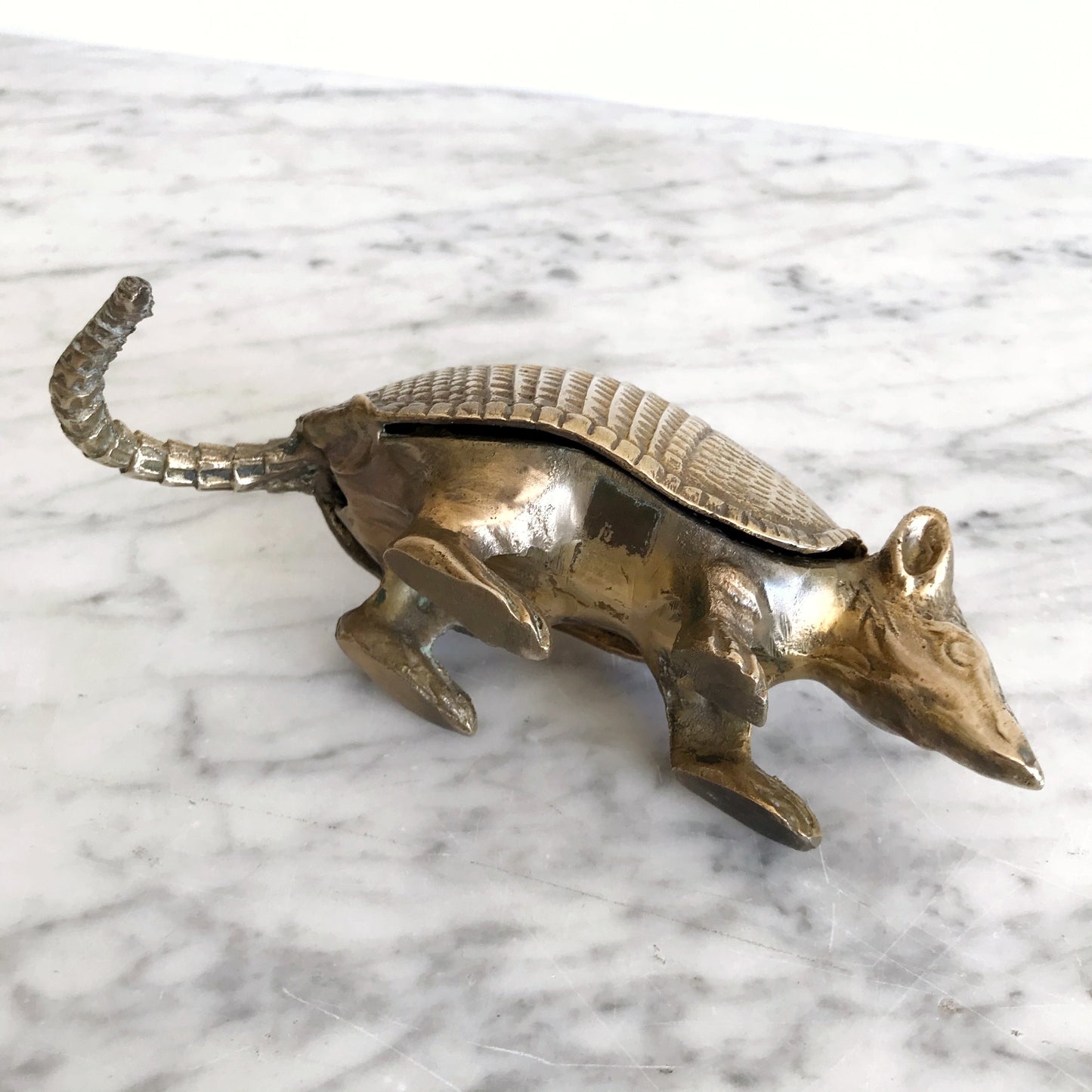 RESERVED: Medium Vintage Brass Armadillo