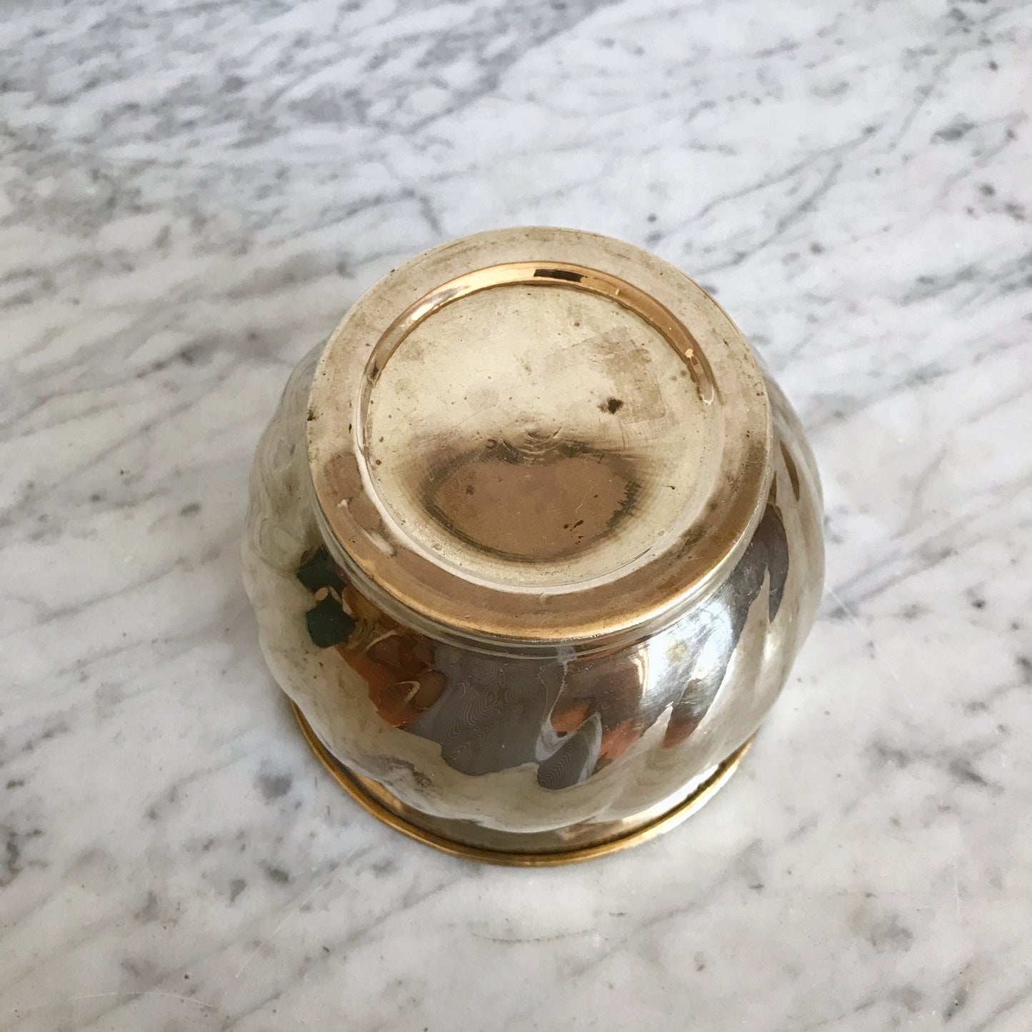 Vintage Brass Planter with Swirled Pattern