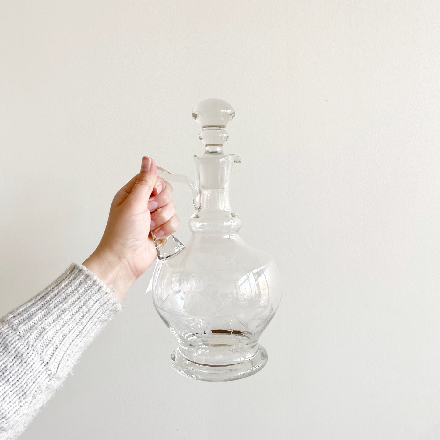 Large Vintage Glass Decanter Pitcher