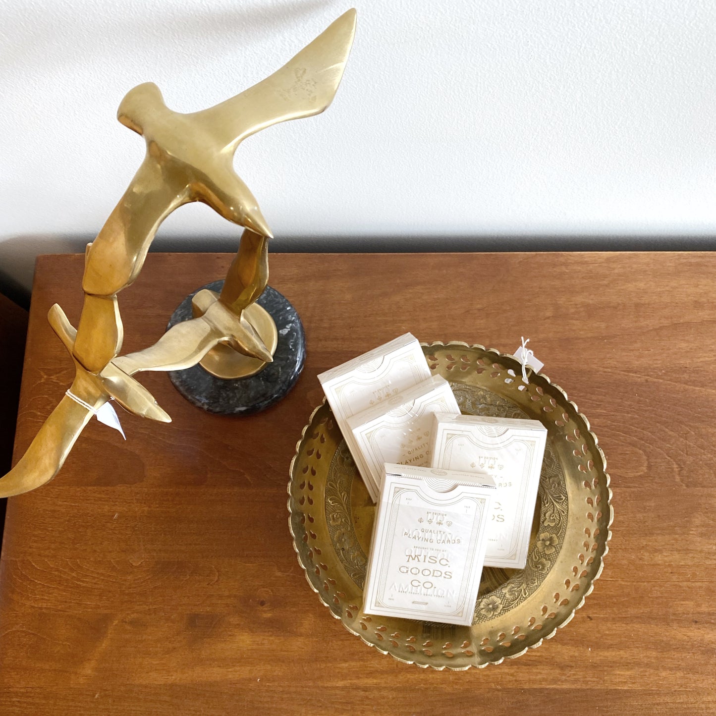 Vintage MCM Brass Seagull Sculpture