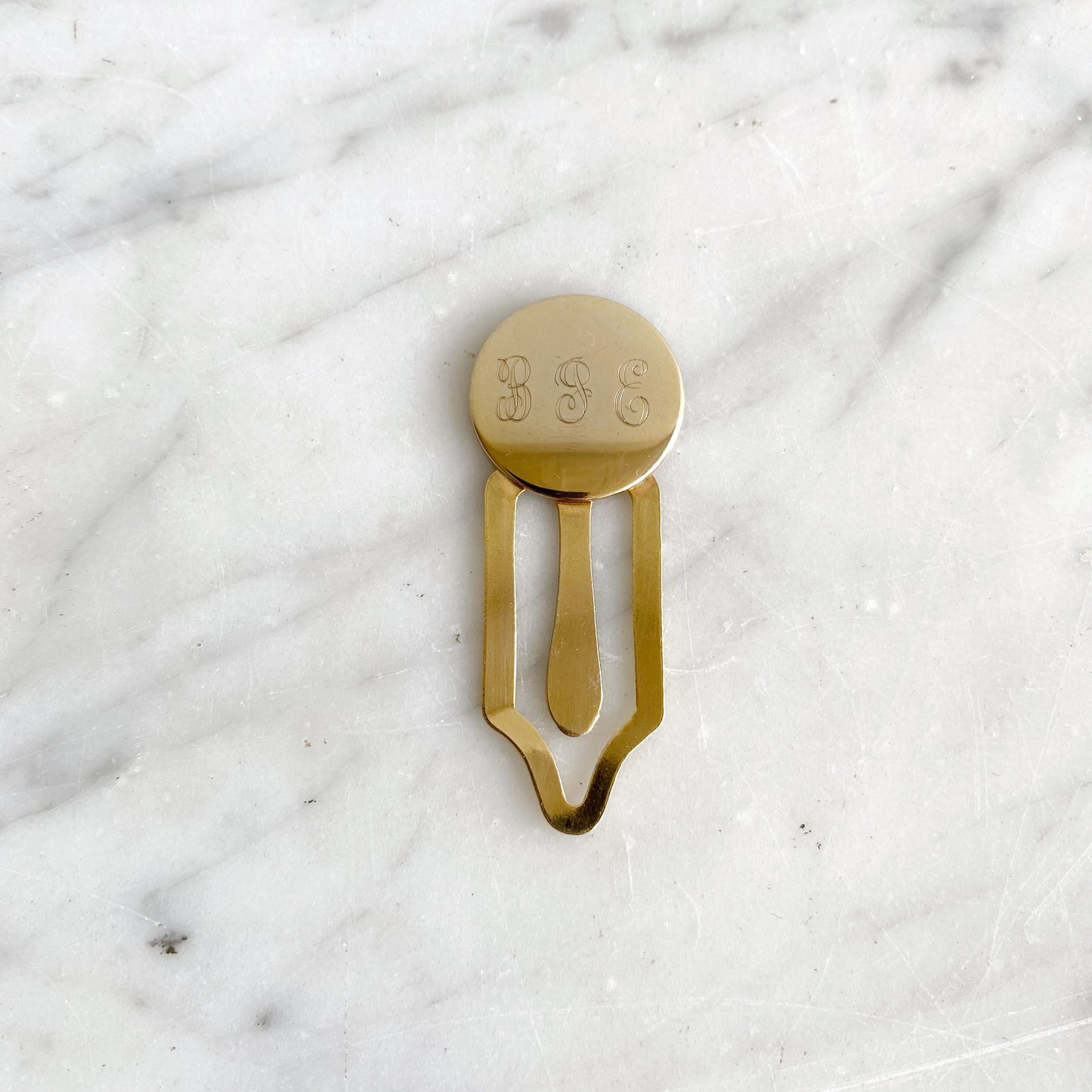 Vintage Monogrammed Brass Bookmark