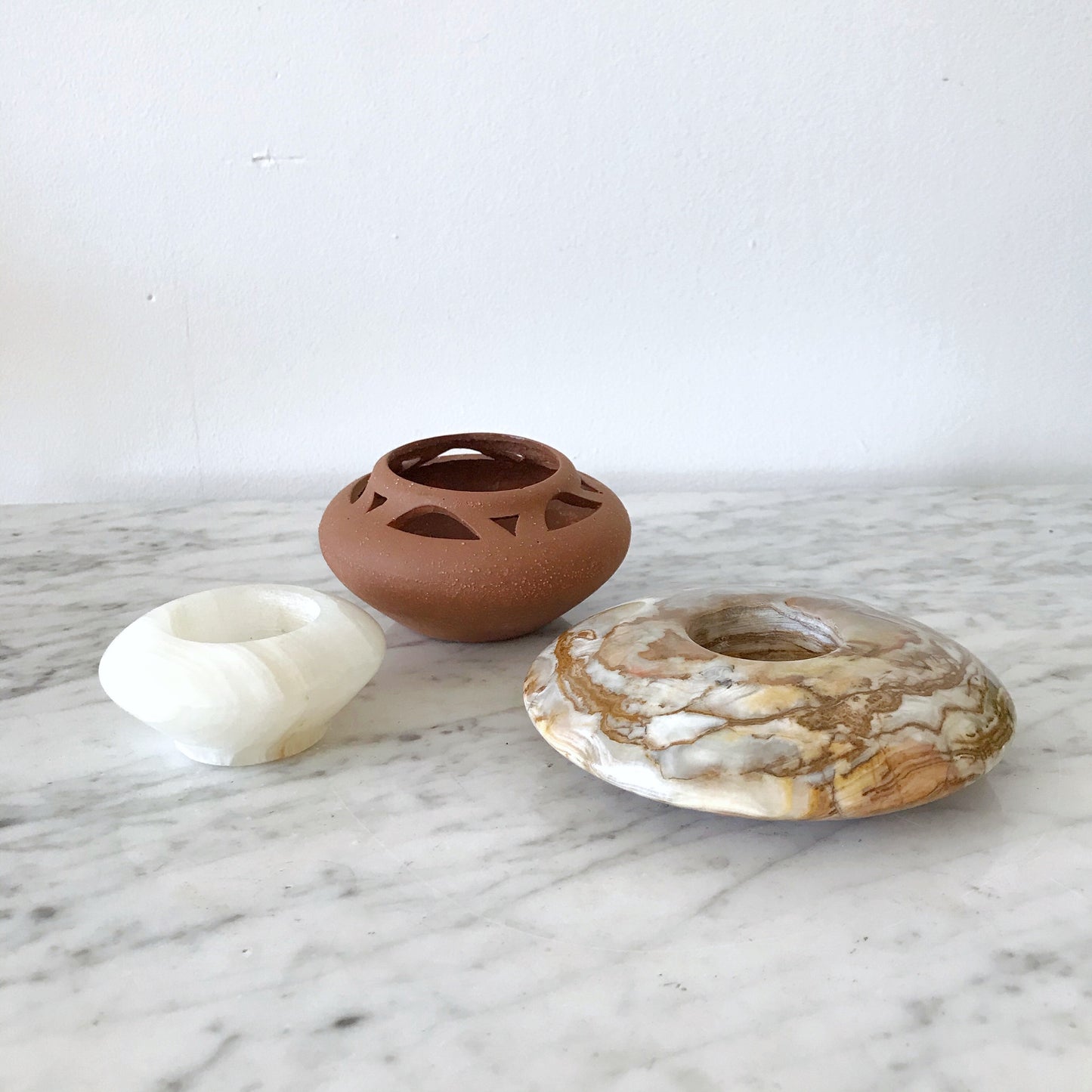 Large Marble Tea Light Holder