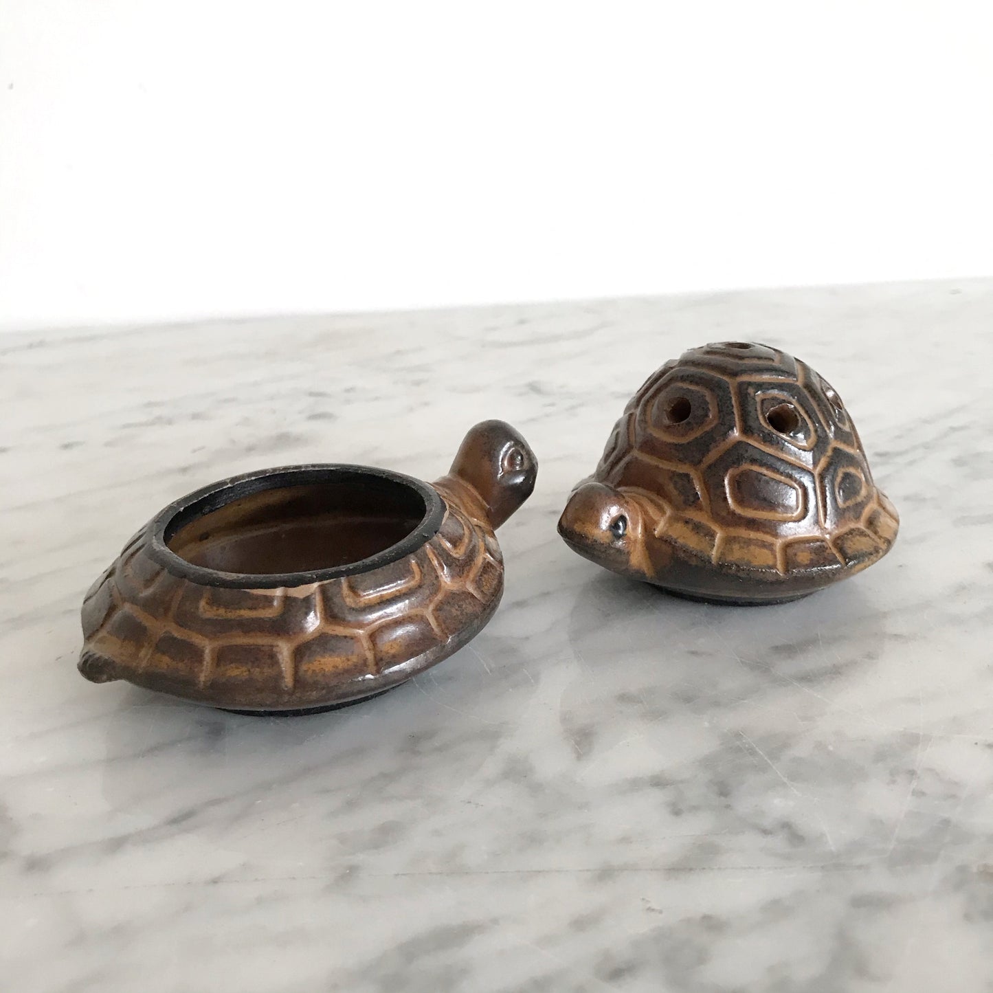 Vintage Ceramic Stacked Turtle Incense Burner