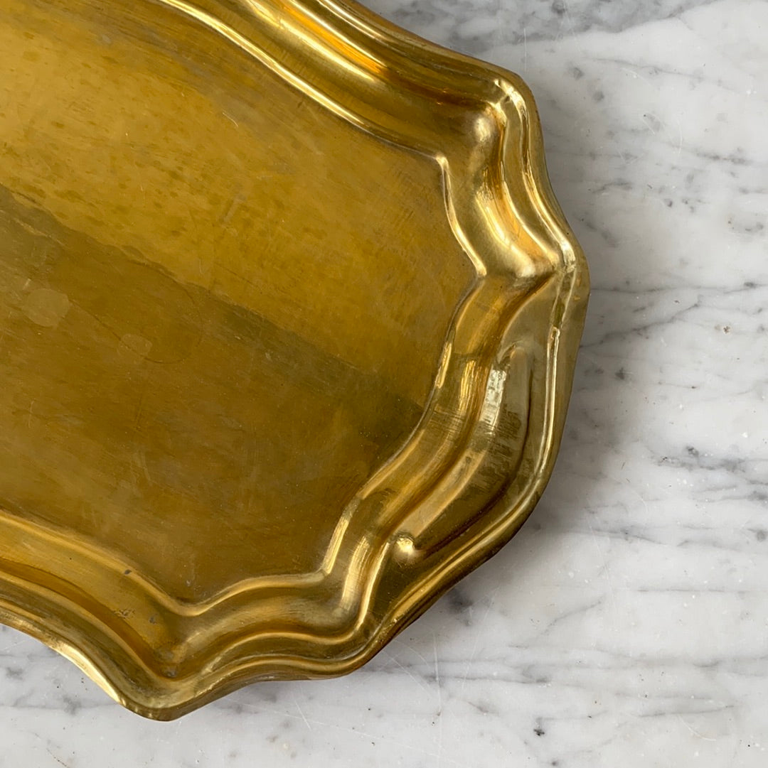 Vintage Brass Tray, 15"
