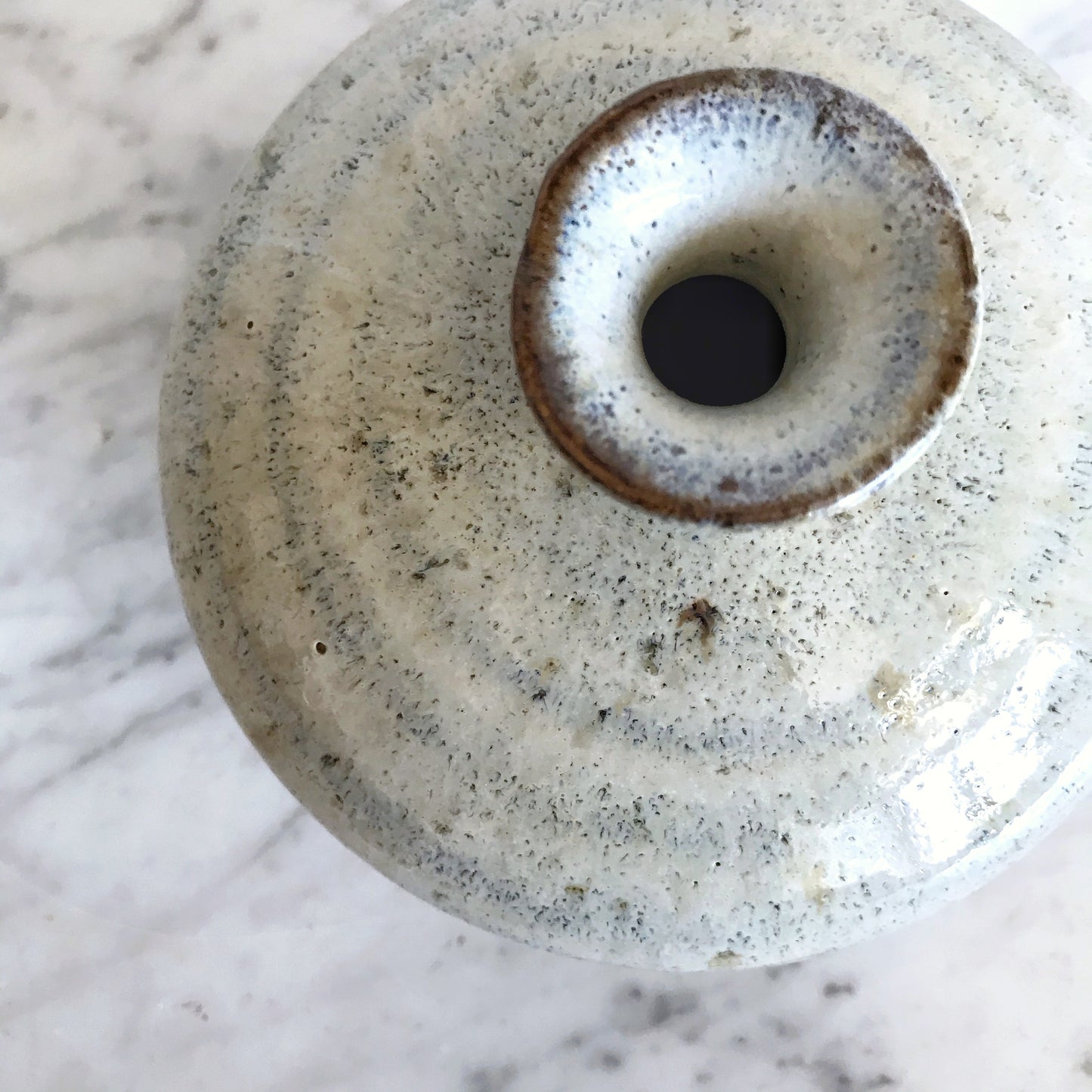 Round Vintage Pottery Vase