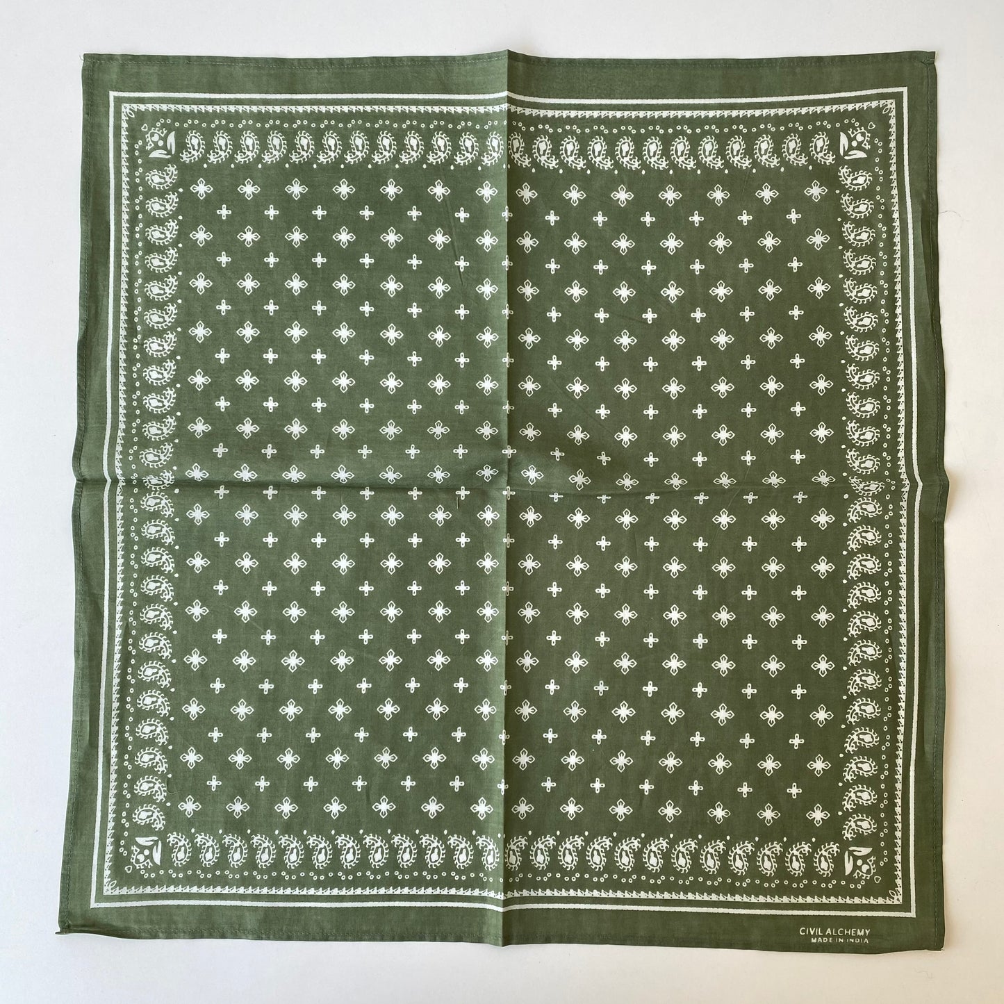 Block Printed Cotton Bandana, Choose Color