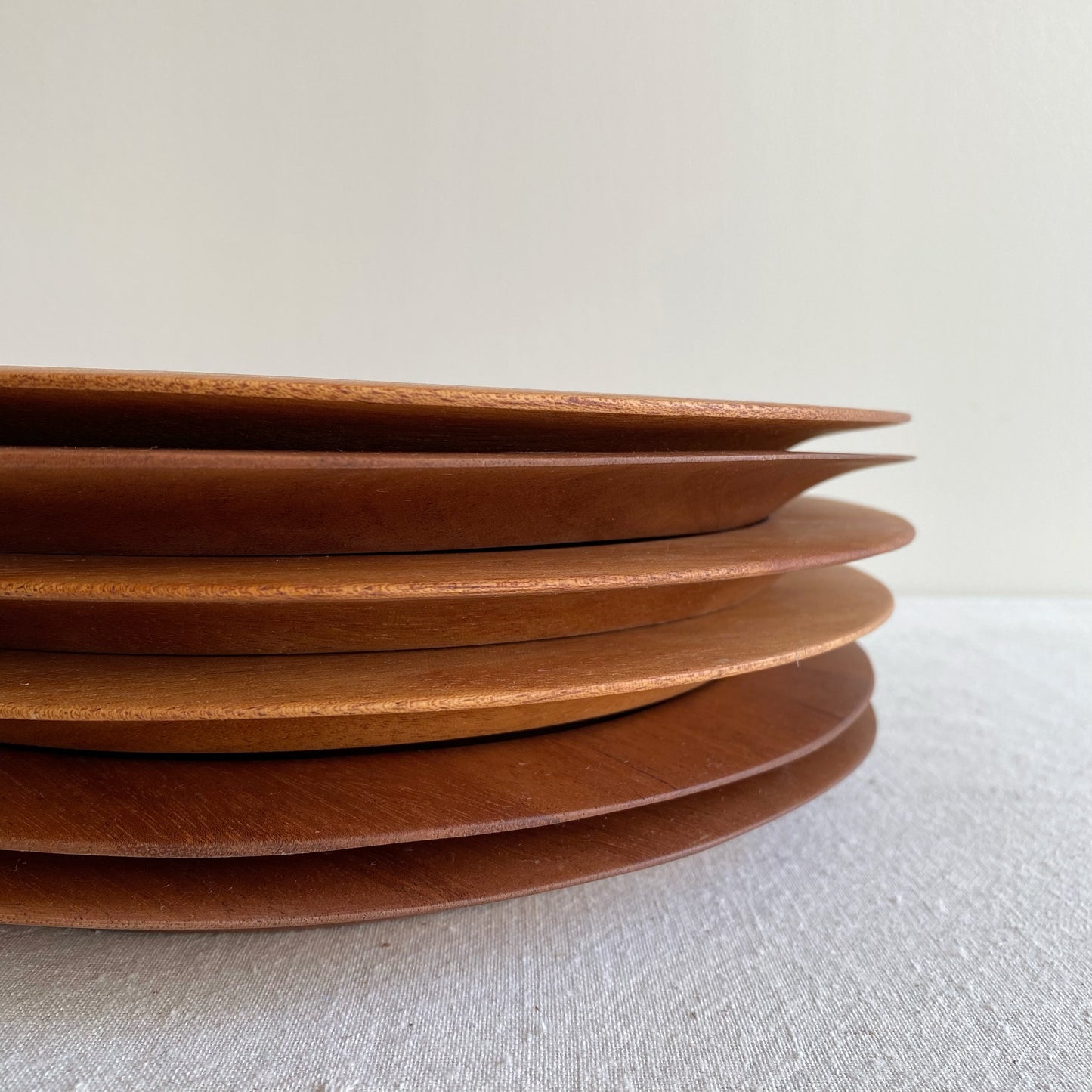 Large Mahogany Wood Plate, 11.5"