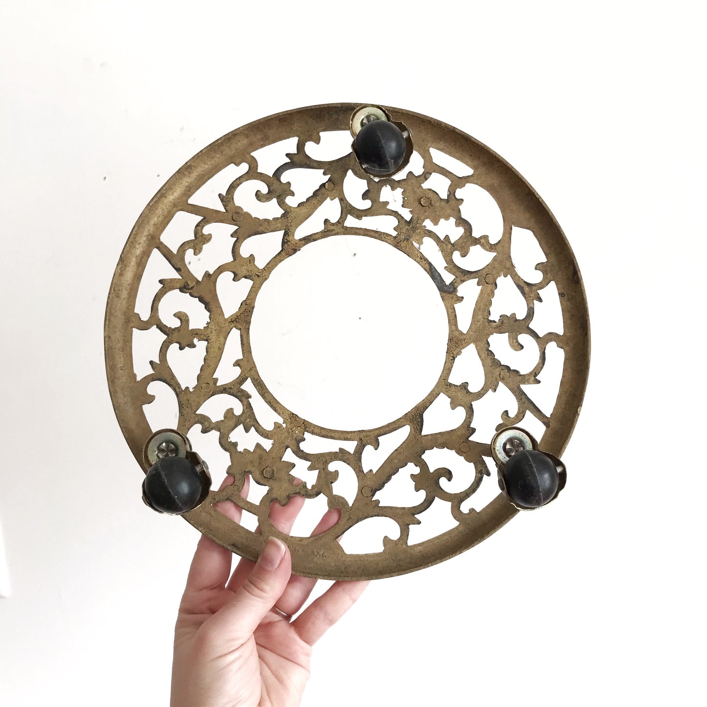 Vintage Decorative Plant Stand on Casters