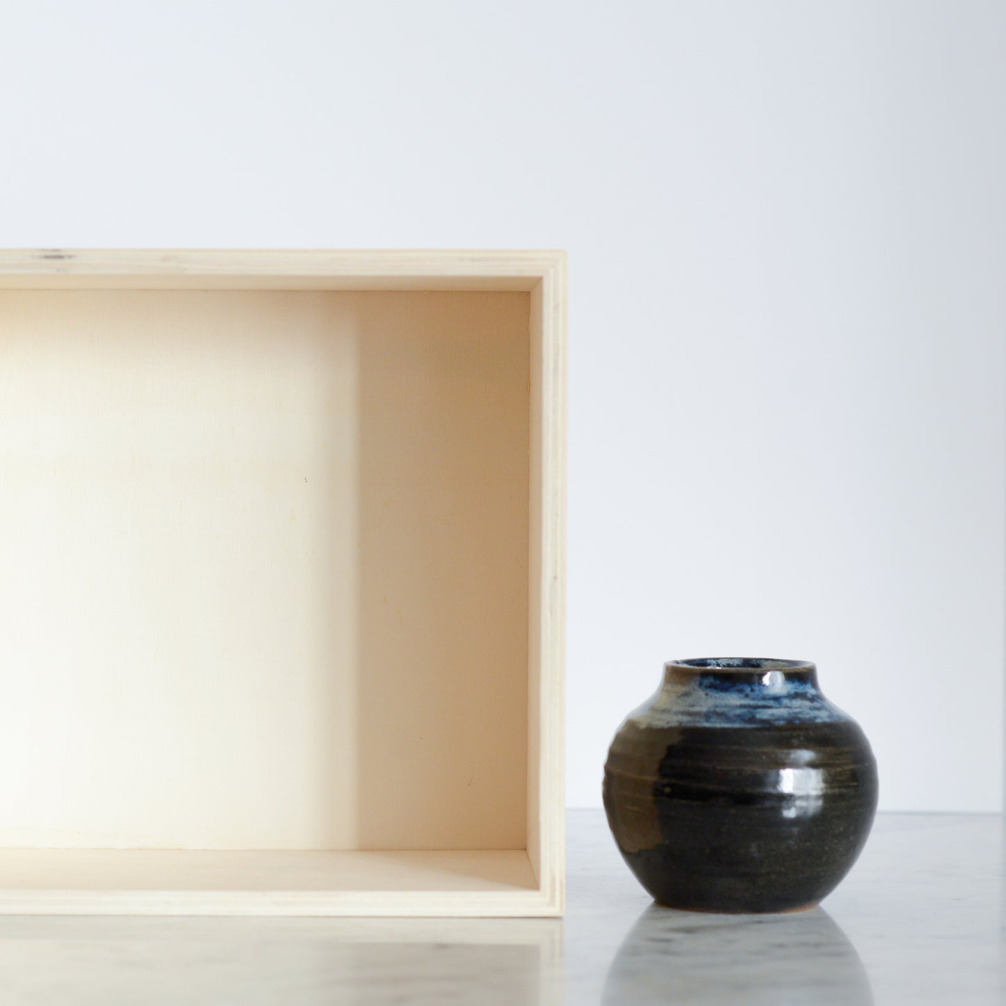 Handcrafted Stoneware Vase, Midnight Blue